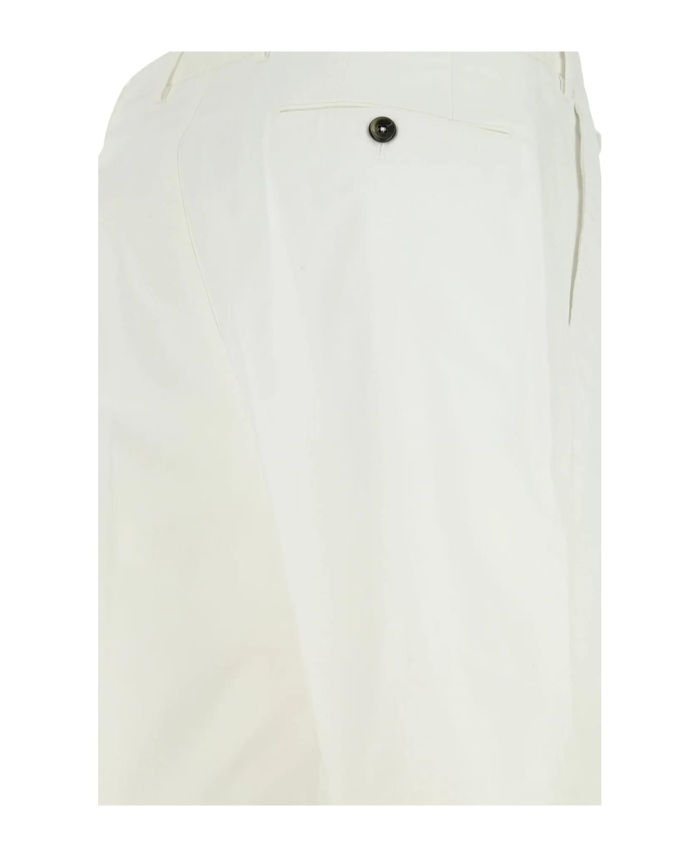 PT01 White Stretch Cotton Bermuda Shorts - White