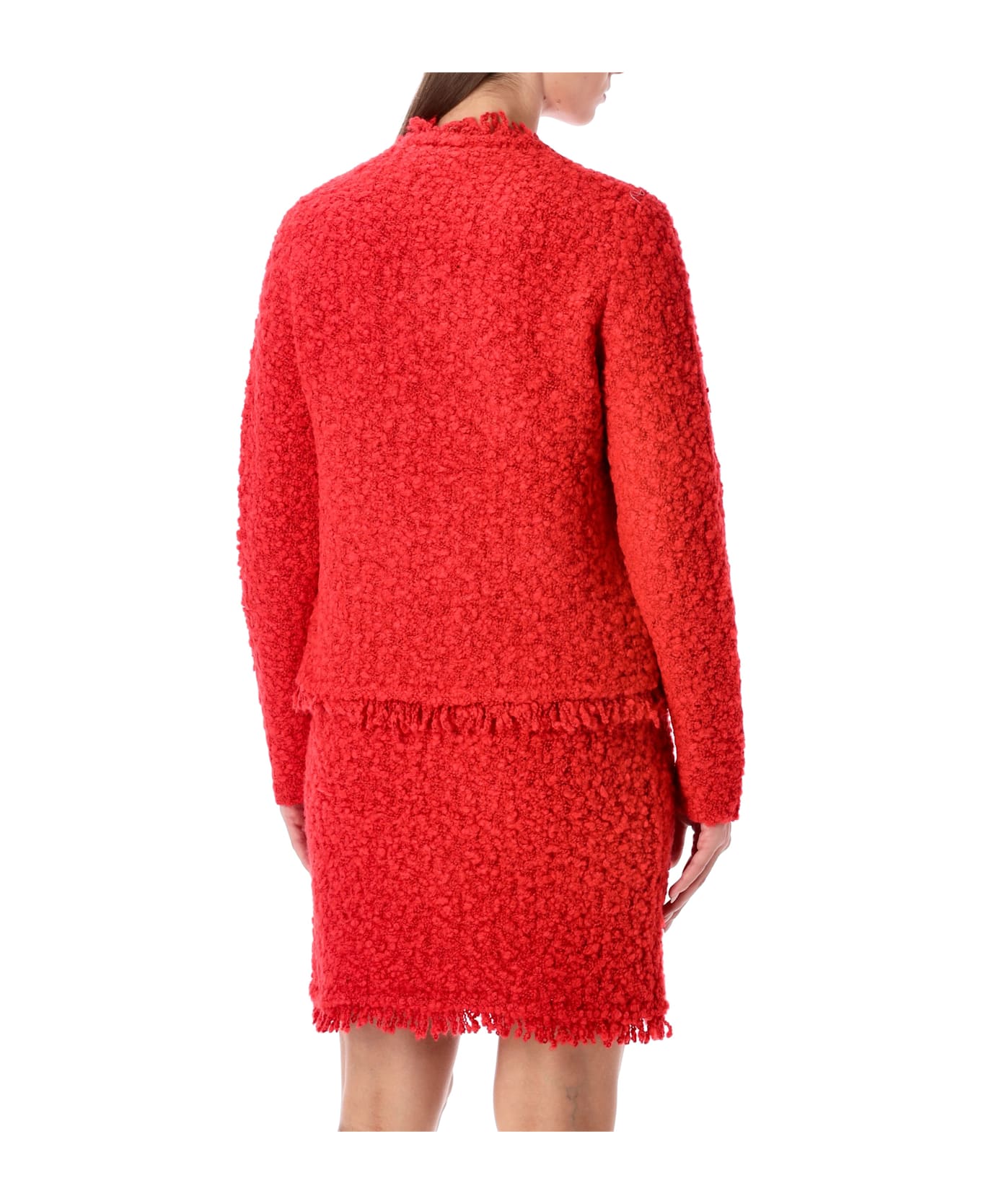 Fabiana Filippi Red Tweed-effect Knit Jacket - LACCA