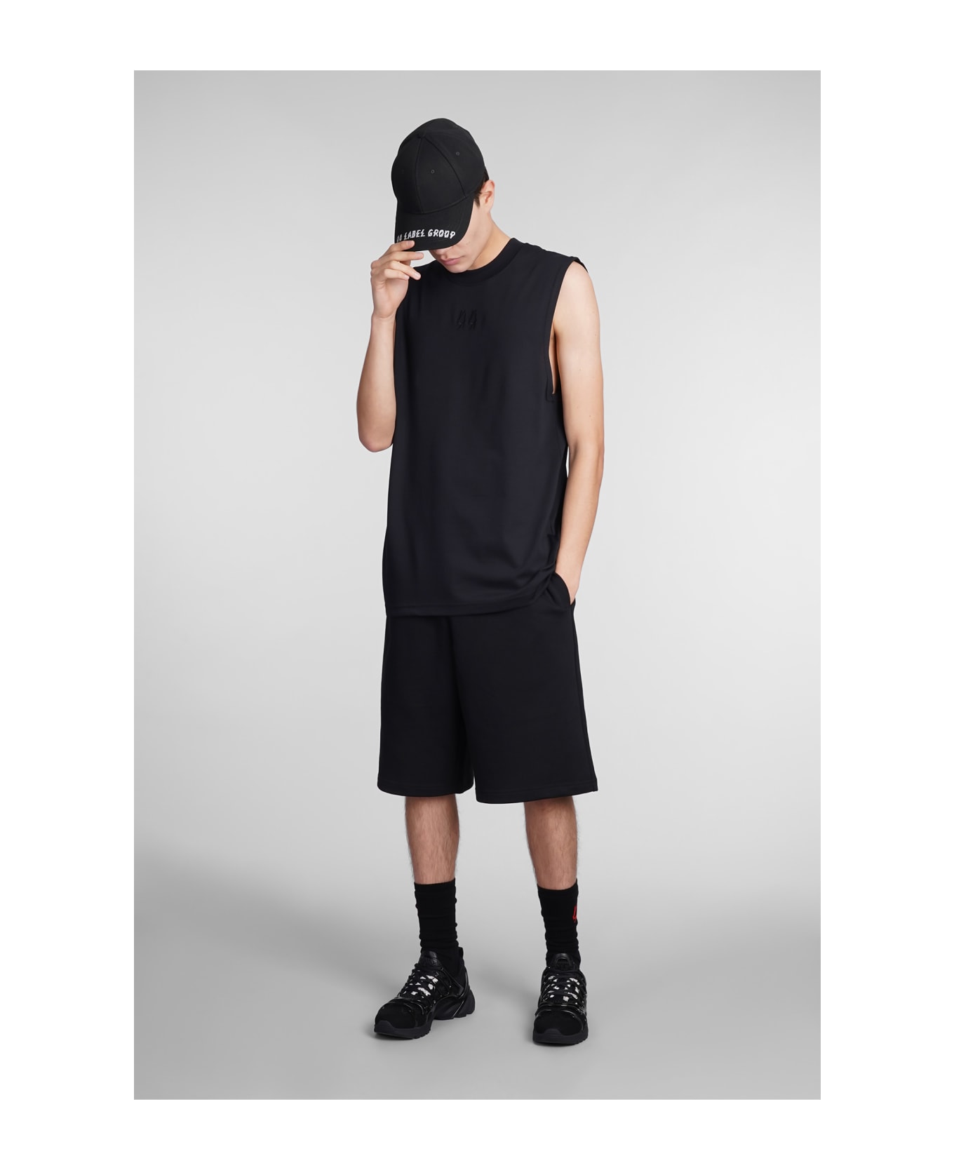 44 Label Group Tank Top In Black Cotton