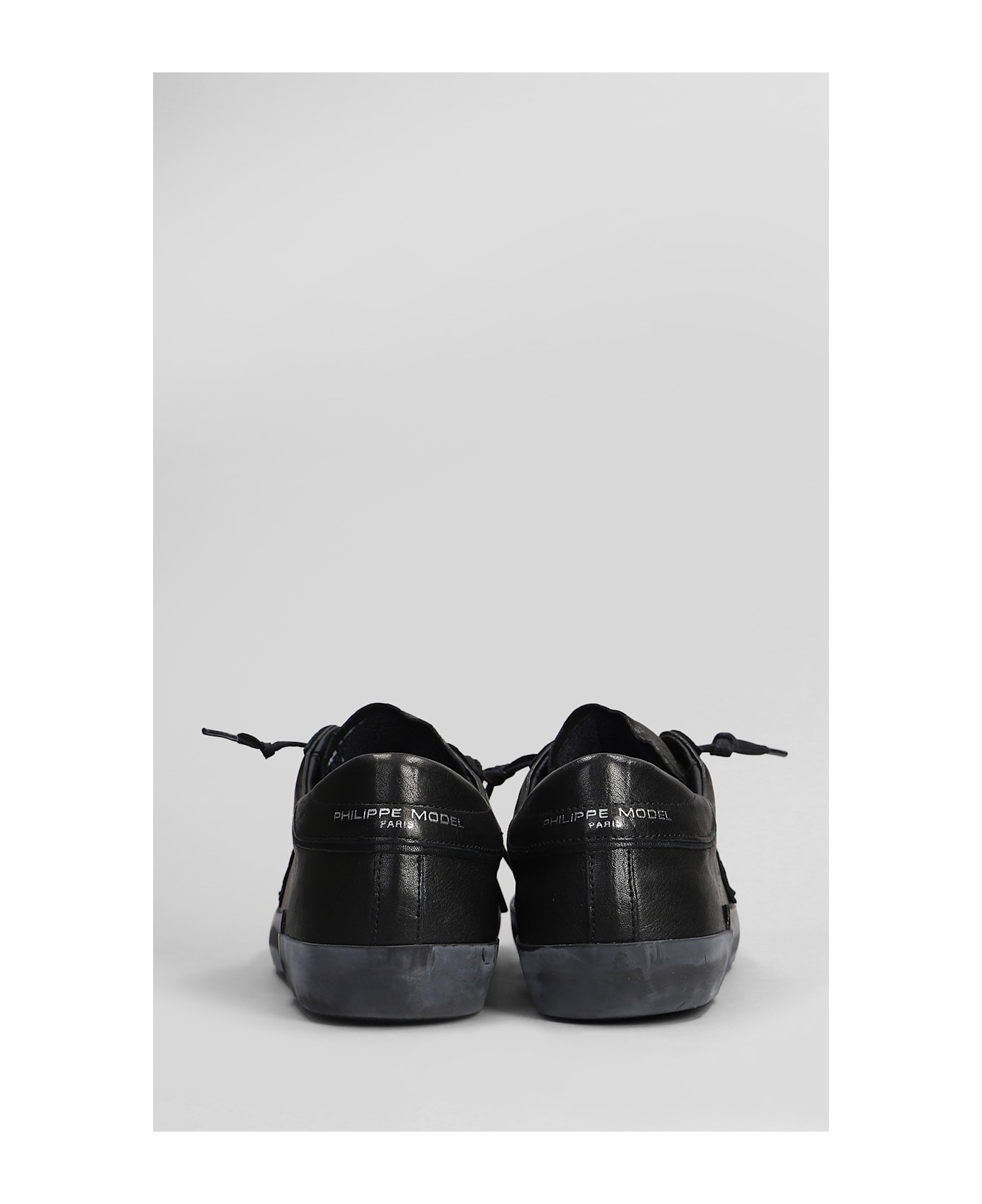 Philippe Model Prsx Low Sneakers In Black Leather - black