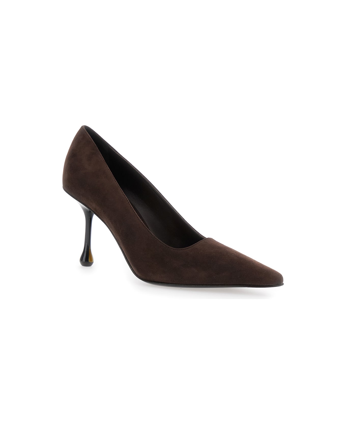 Jimmy Choo 'ixia' Brown Pumps With High Sculpted Heel In Suede Woman - Brown