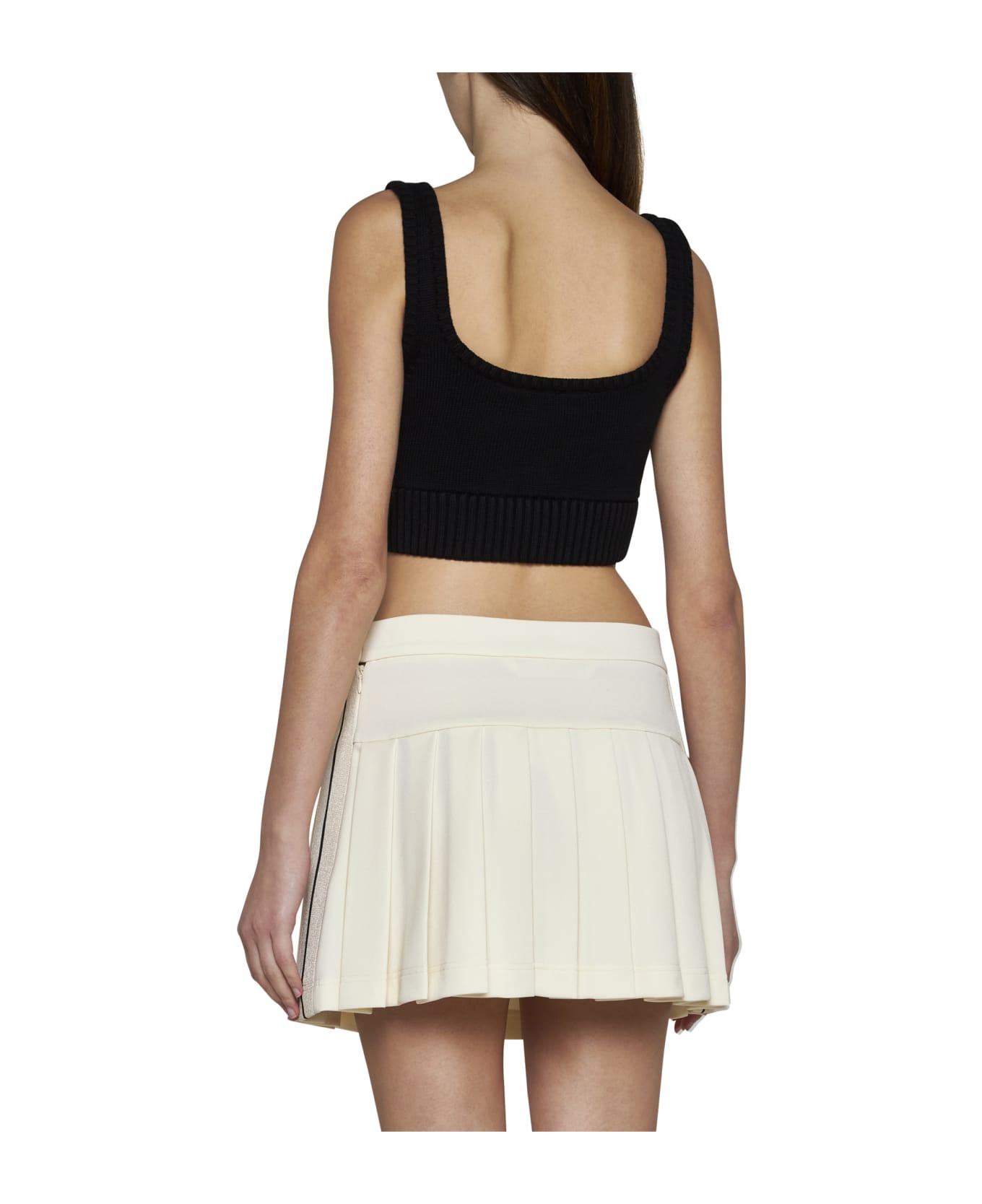 Palm Angels Pleated Mini Skirt - Off white スカート