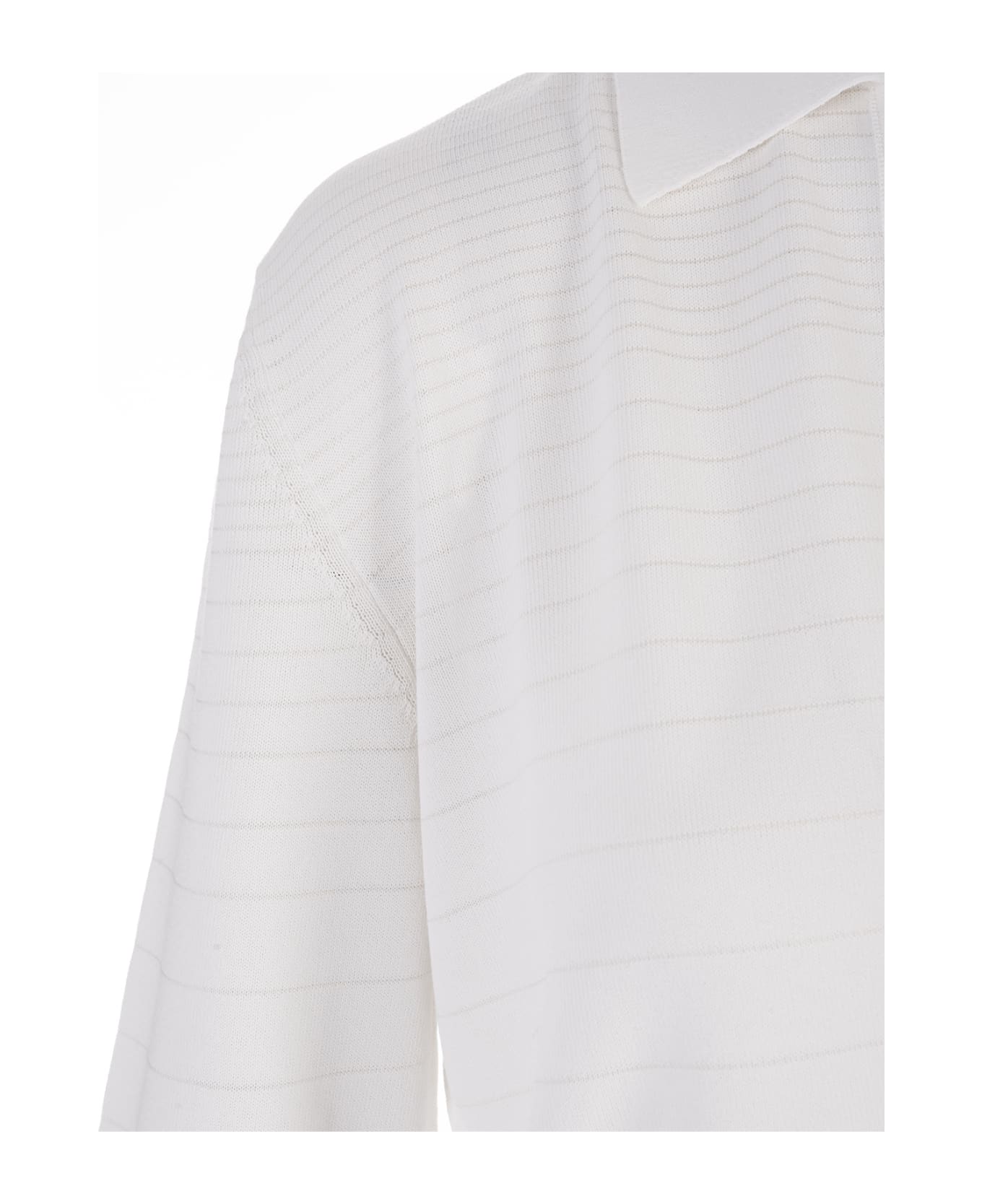 Fedeli White Tecna Striped Polo Shirt - Bianco