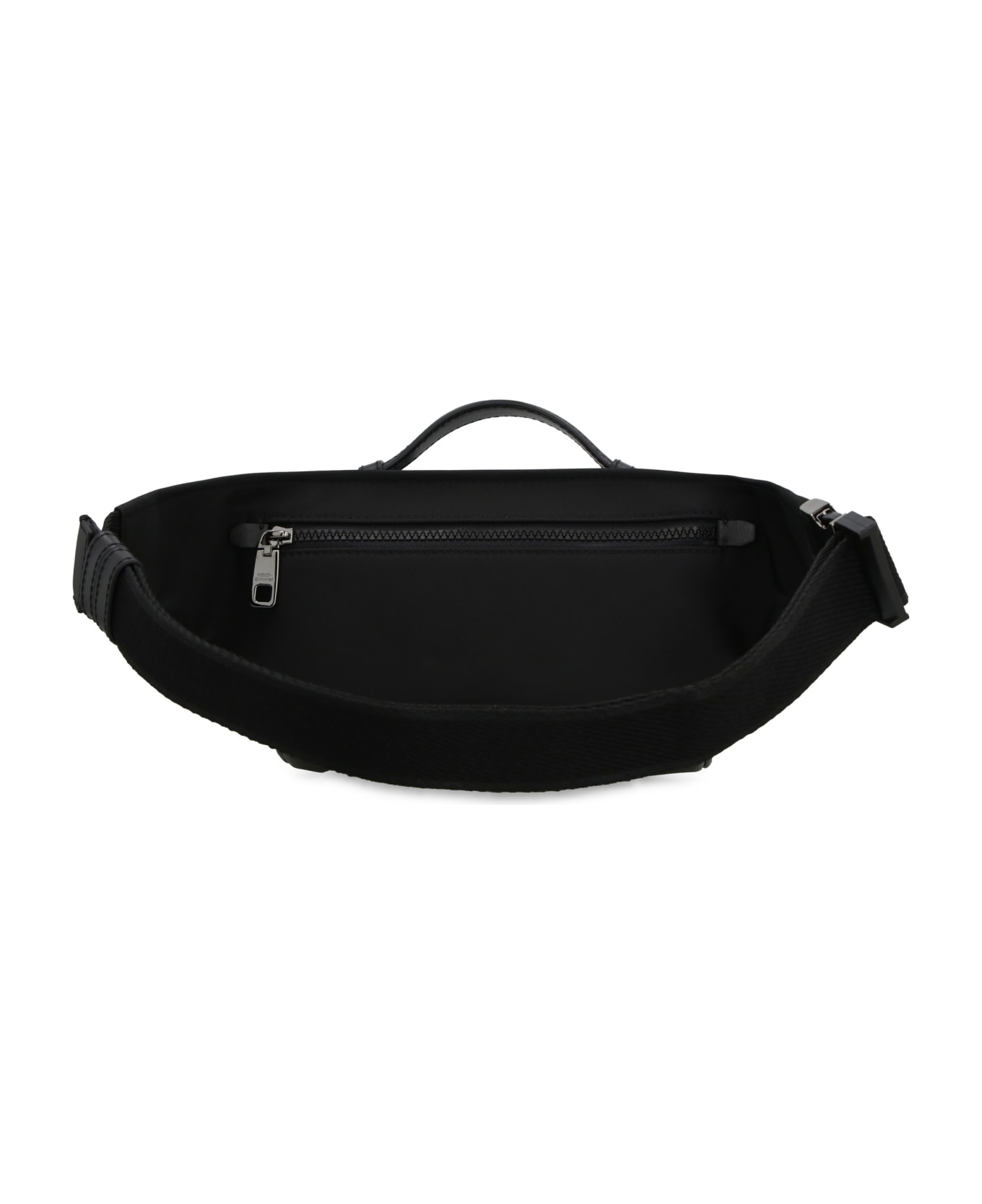 Dolce & Gabbana Leather Belt Bag With Logo - black