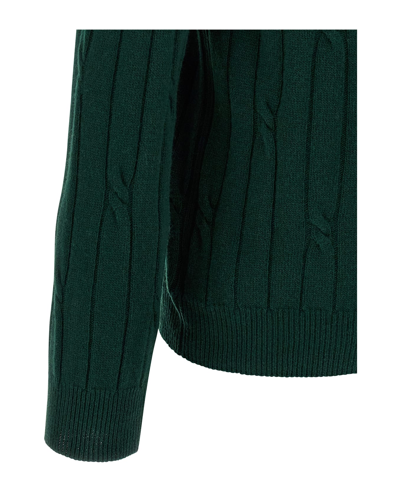 Zanone Braided Wool Polo Shirt - Green