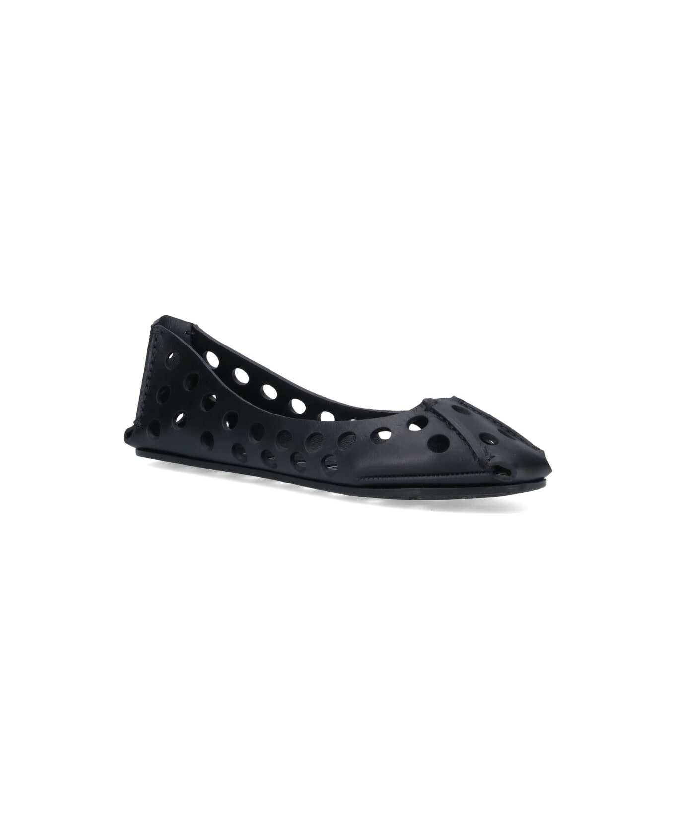Alaia Leather Ballet Flats - Noir