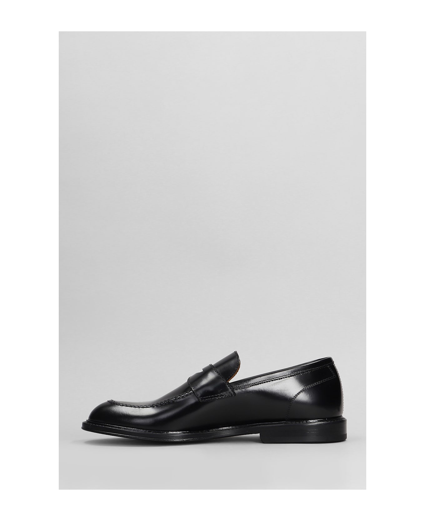 Green George Loafers In Black Leather - black