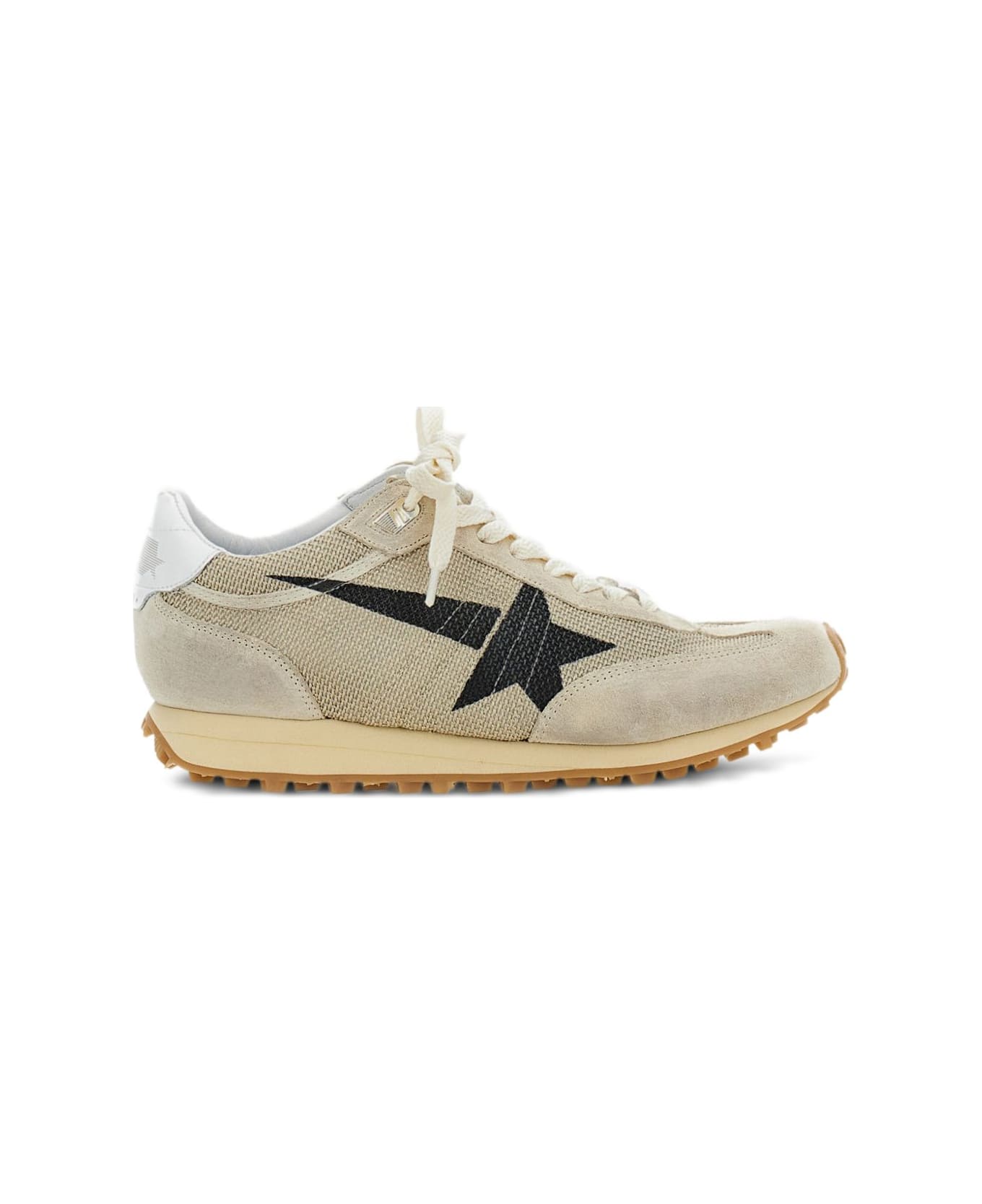 Golden Goose Low-top Lace-up Sneakers With Star Detail - Beige