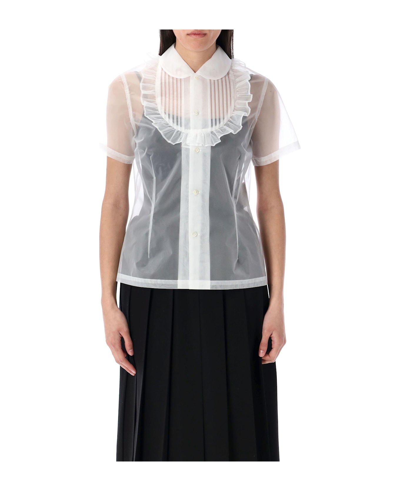 Comme Des Garçons Girl Tulle Shirt - WHITE