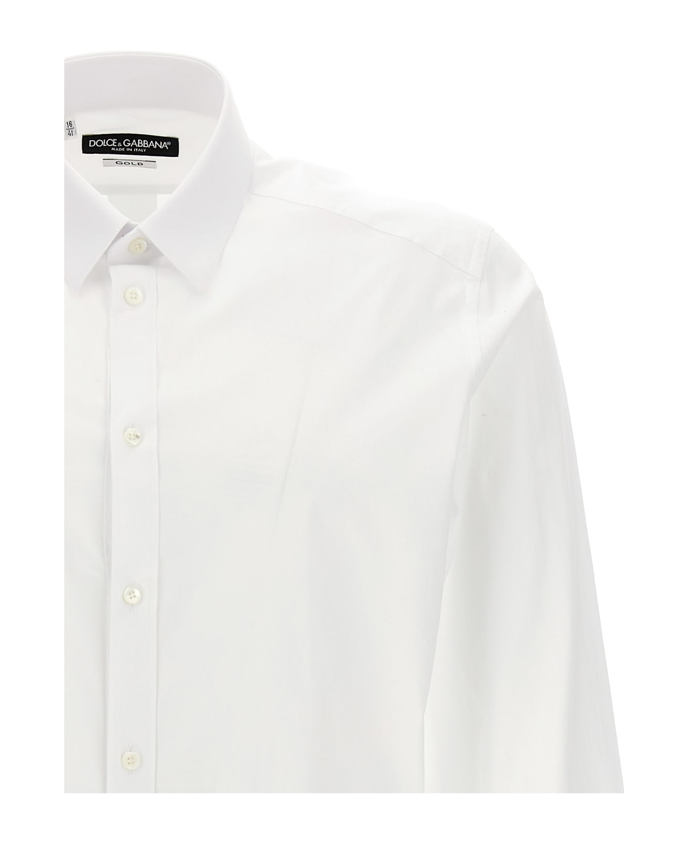 Dolce & Gabbana Gold Fit Cotton Shirt - White