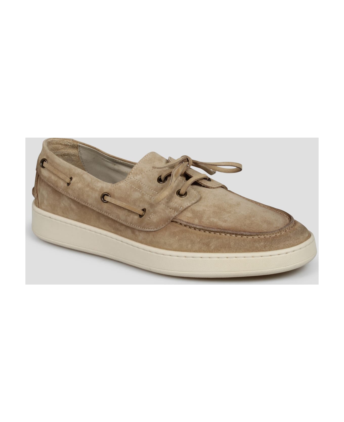 Corvari Suede Boat Loafers - Light Brown