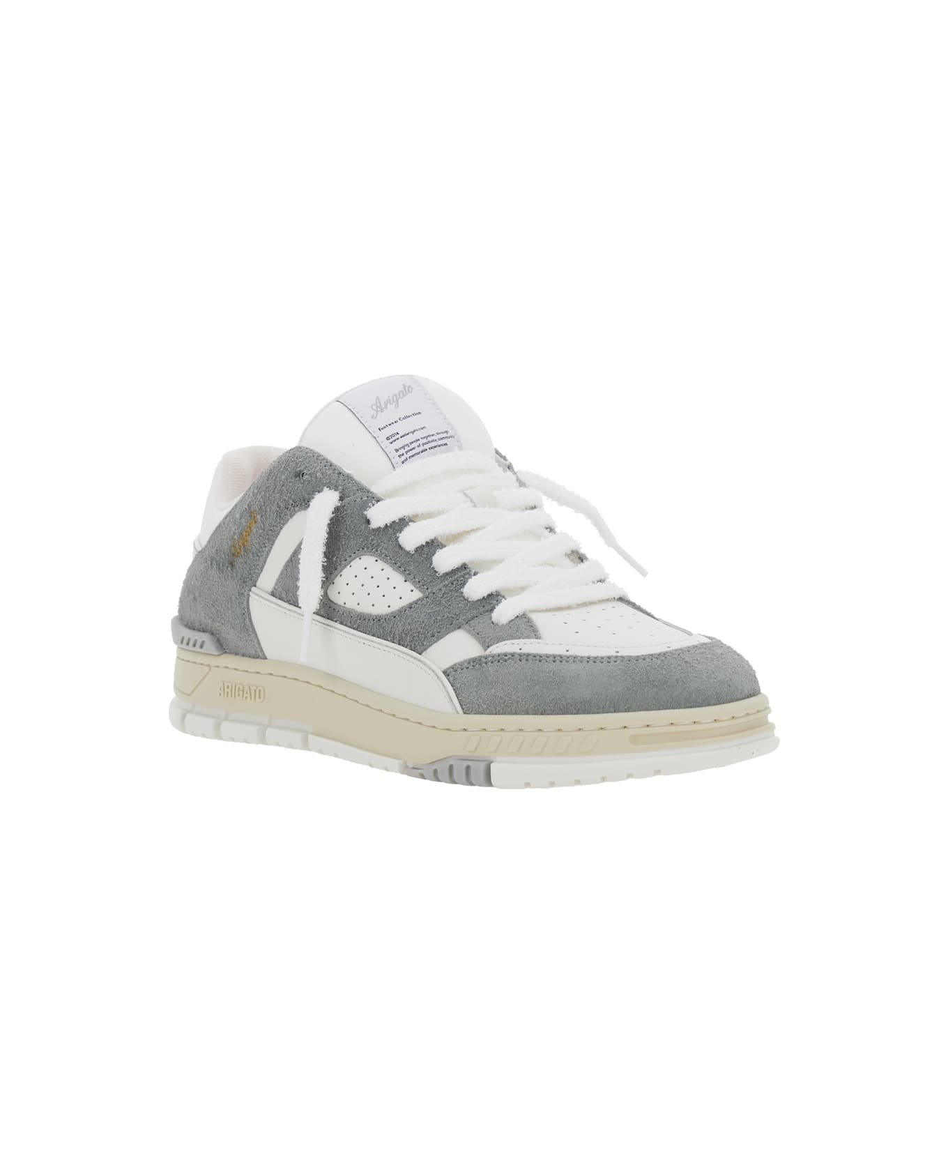 Axel Arigato 'area Lo' Grey Low Top Sneakers With Logo Patch On The Tongue And Chunky Sole In Leather Blend Man - Grey