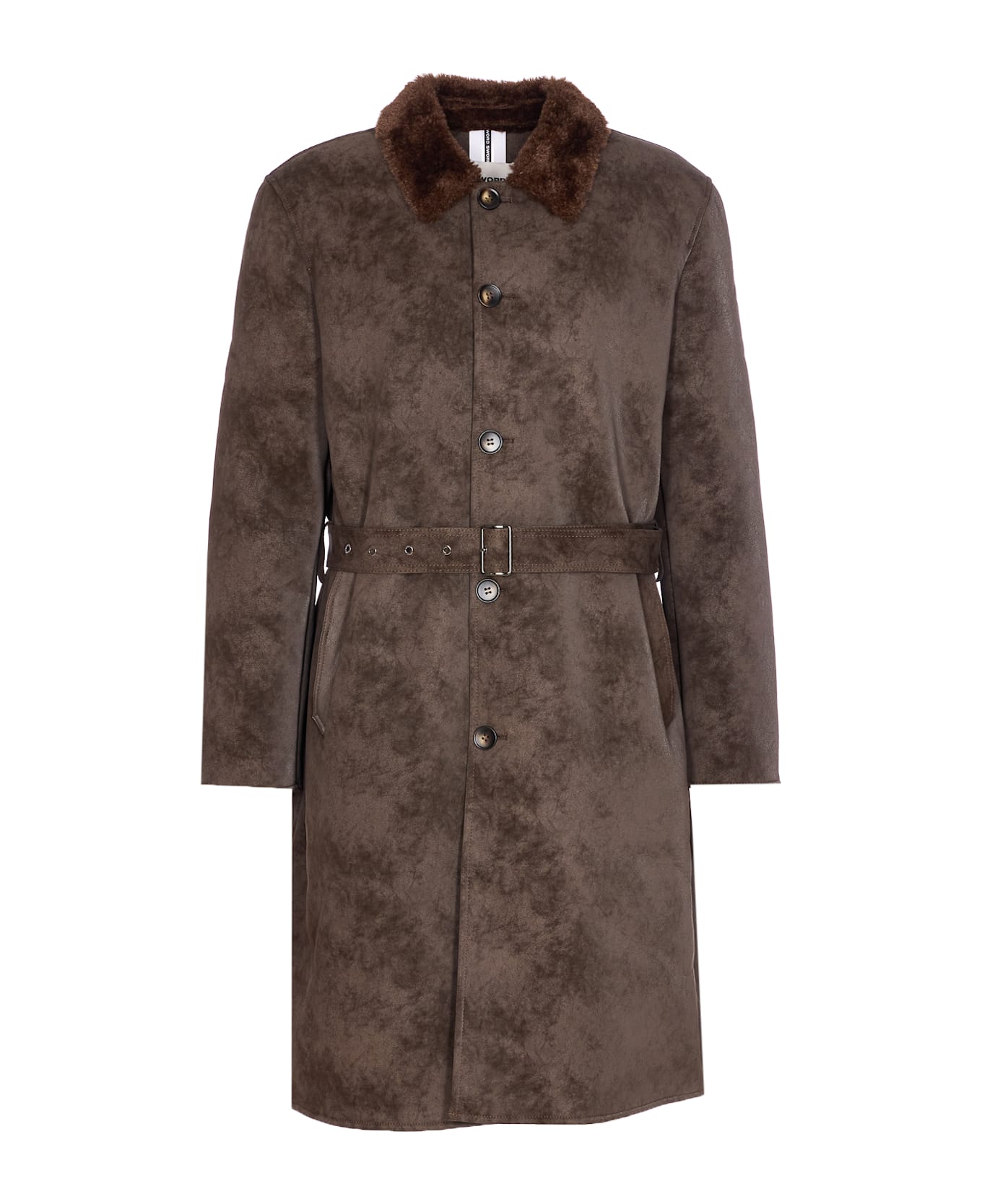 S.W.O.R.D 6.6.44 Long Fake Fur Coat - Brown