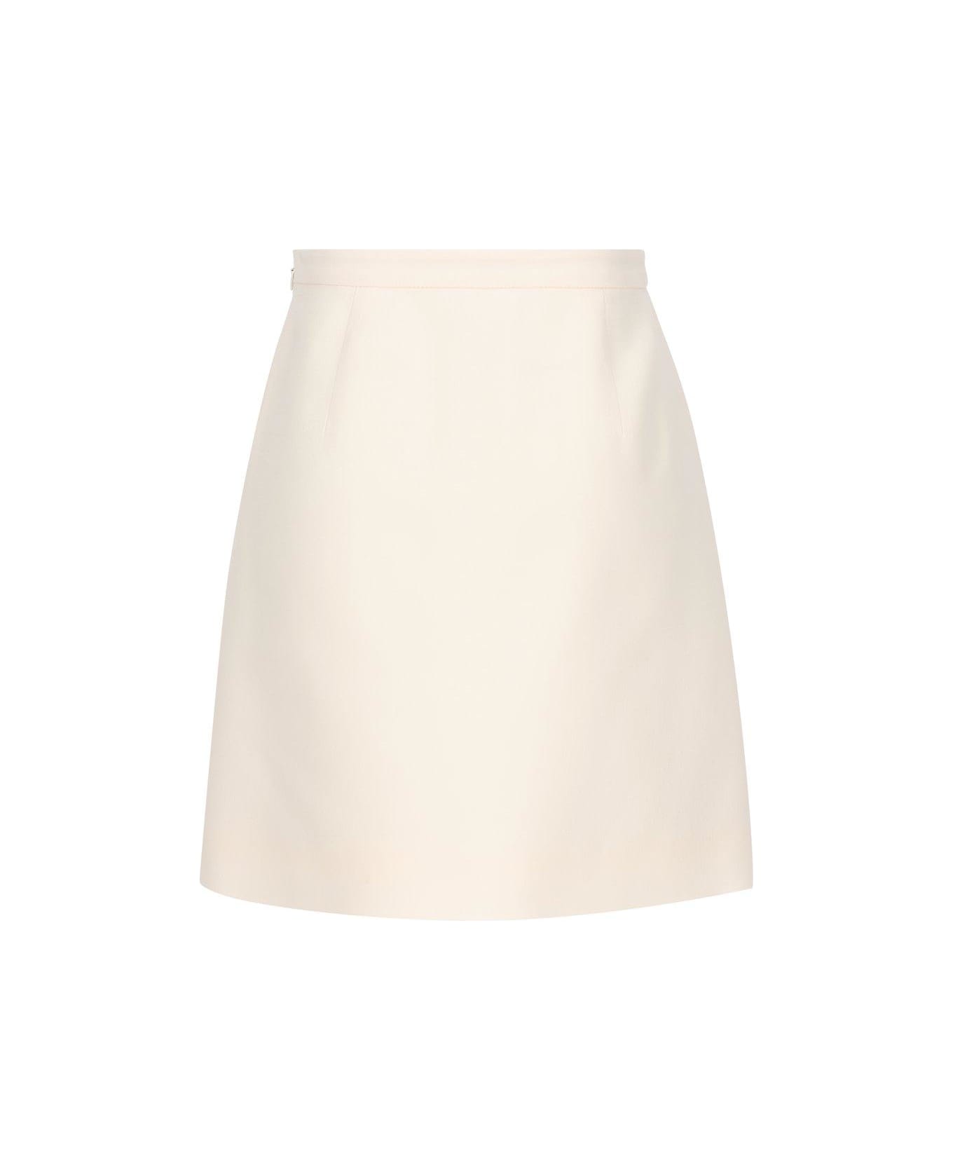 Valentino Button Embellished A-line Mini Skirt - Ivory