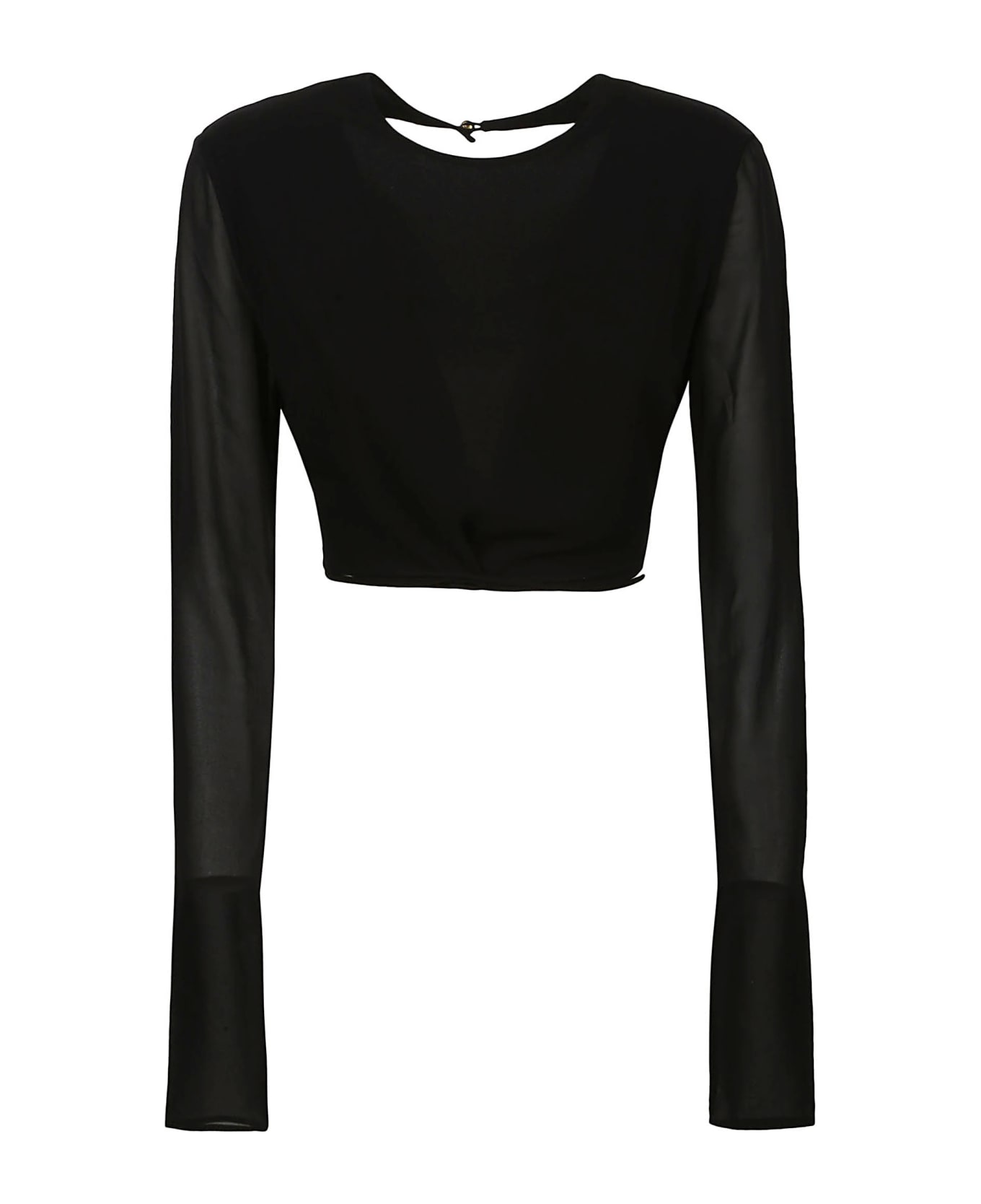The Andamane Lea Open Back Cropped Top - Black