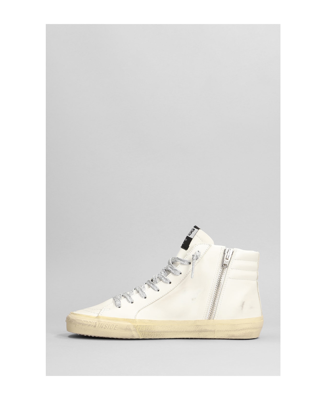 Golden Goose Slide Sneakers In White Leather - white