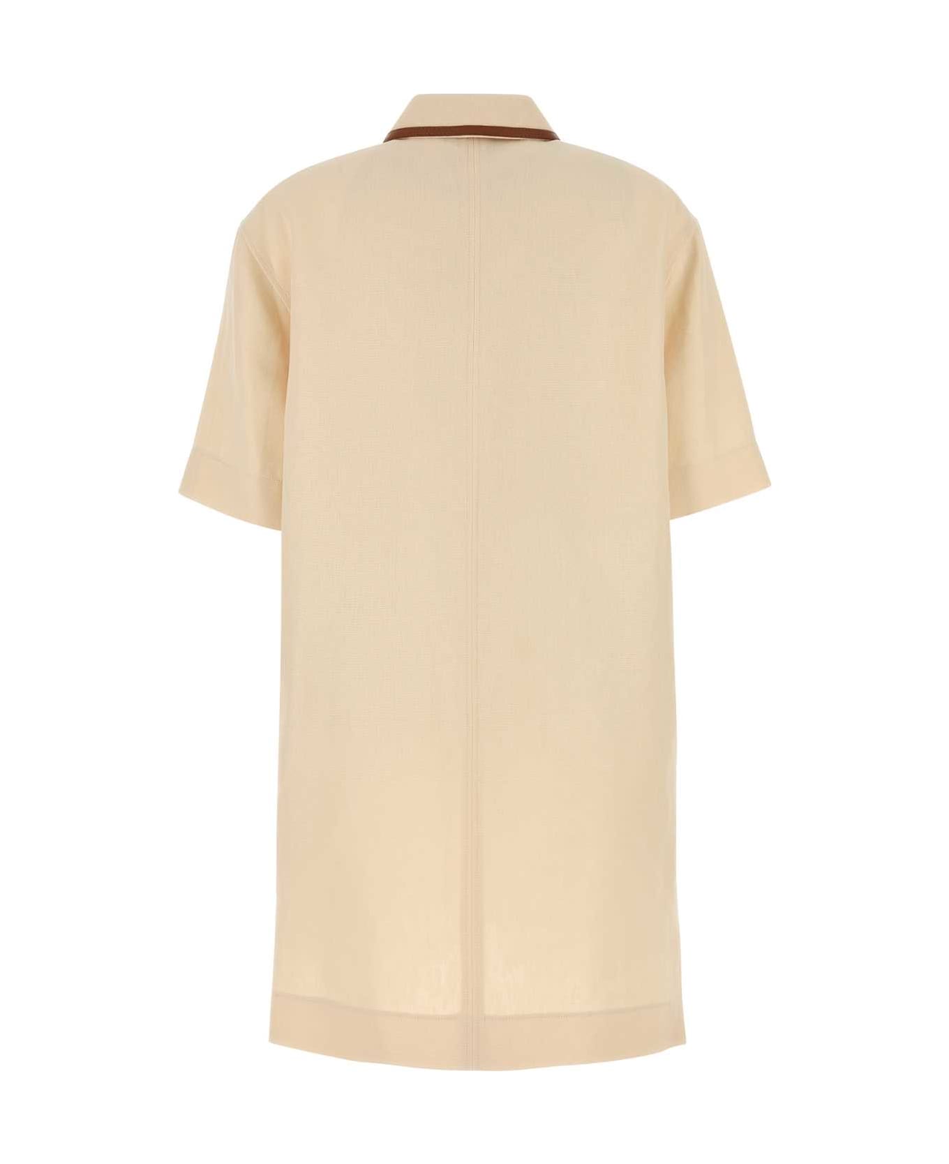 Gucci Sand Linen Mini Dress - CREAM