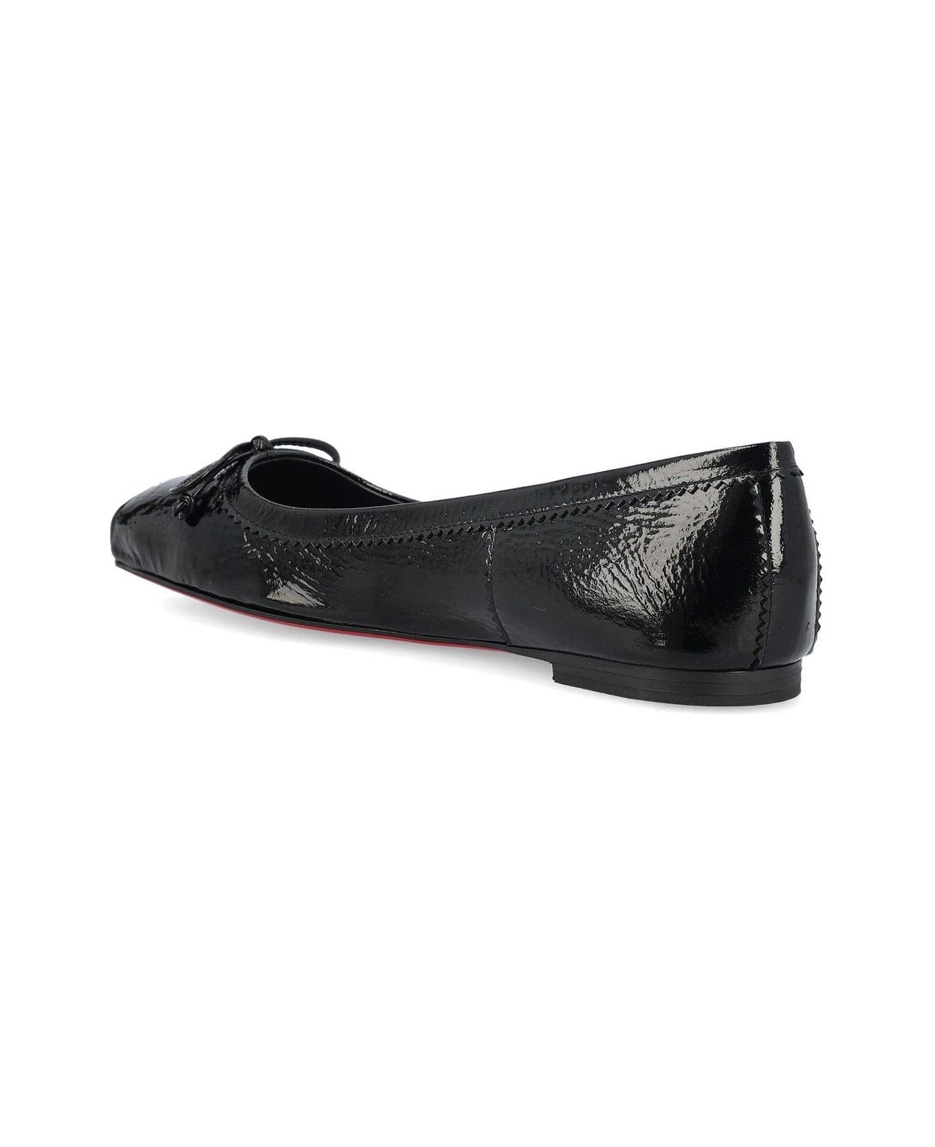 Christian Louboutin Mamadrague Bow Detailed Flat Shoes - Black