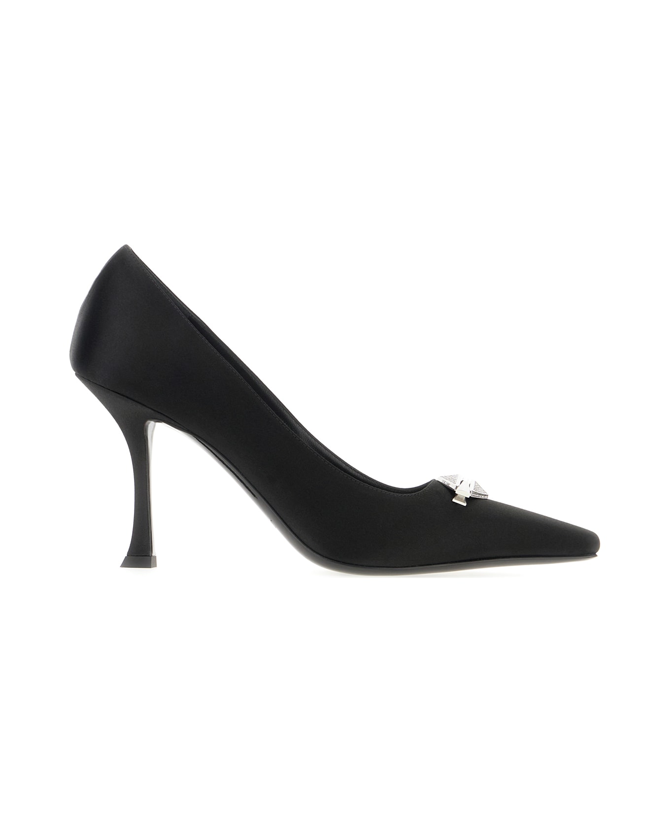 Jimmy Choo Black Satin Ryker Pumps - BLACKCRYSTAL