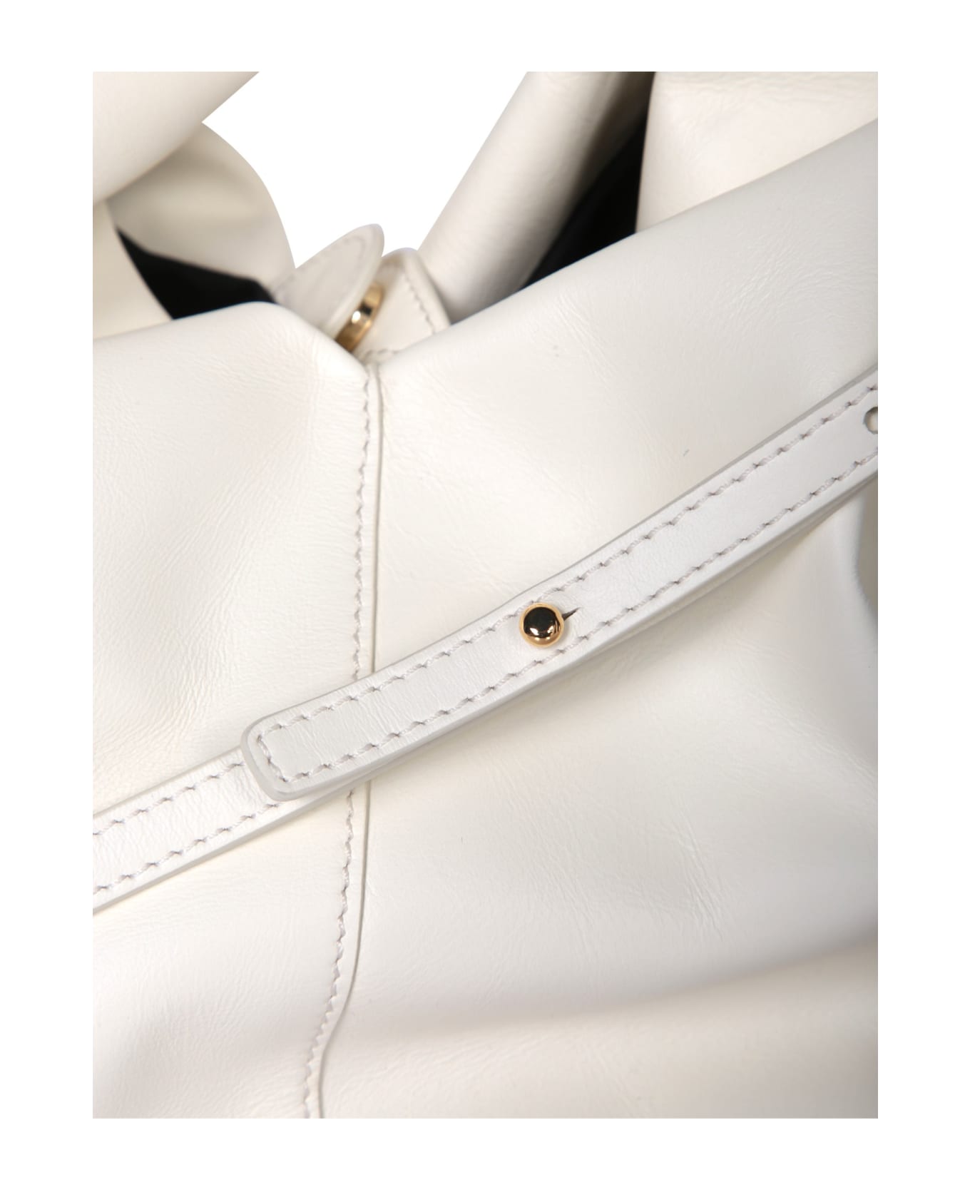 J.W. Anderson White Leather Hobo Twister Bag - OFFWHITE