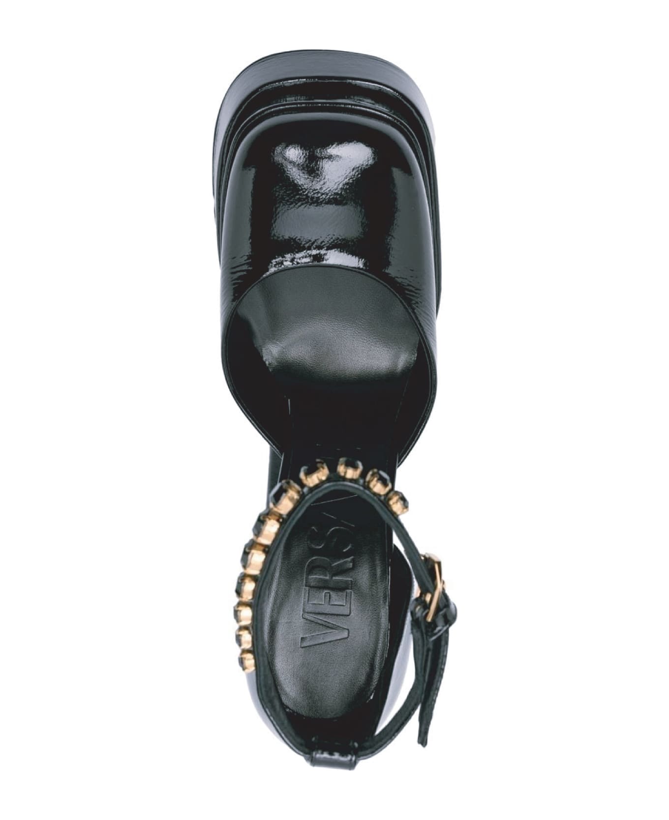 Versace Leather Platform Sandals - Black