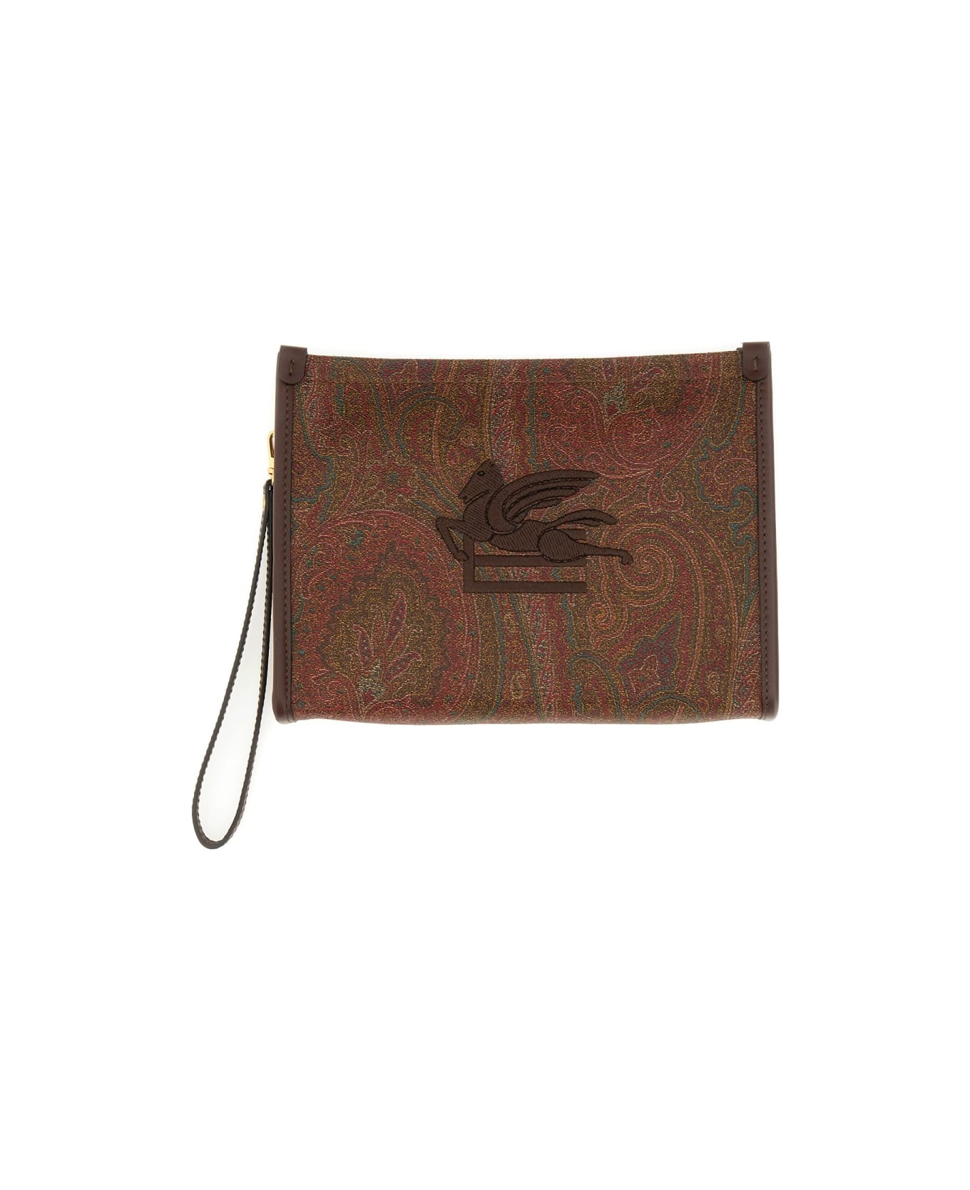 Etro Paisley Jacquard Media Pouch - Brown
