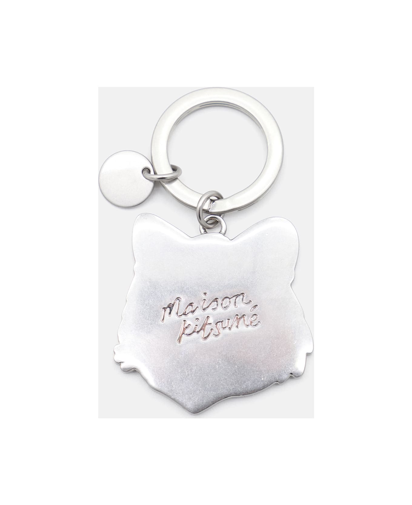 Maison Kitsuné Silver Tone Metal Key Ring - CHINO BEIGE