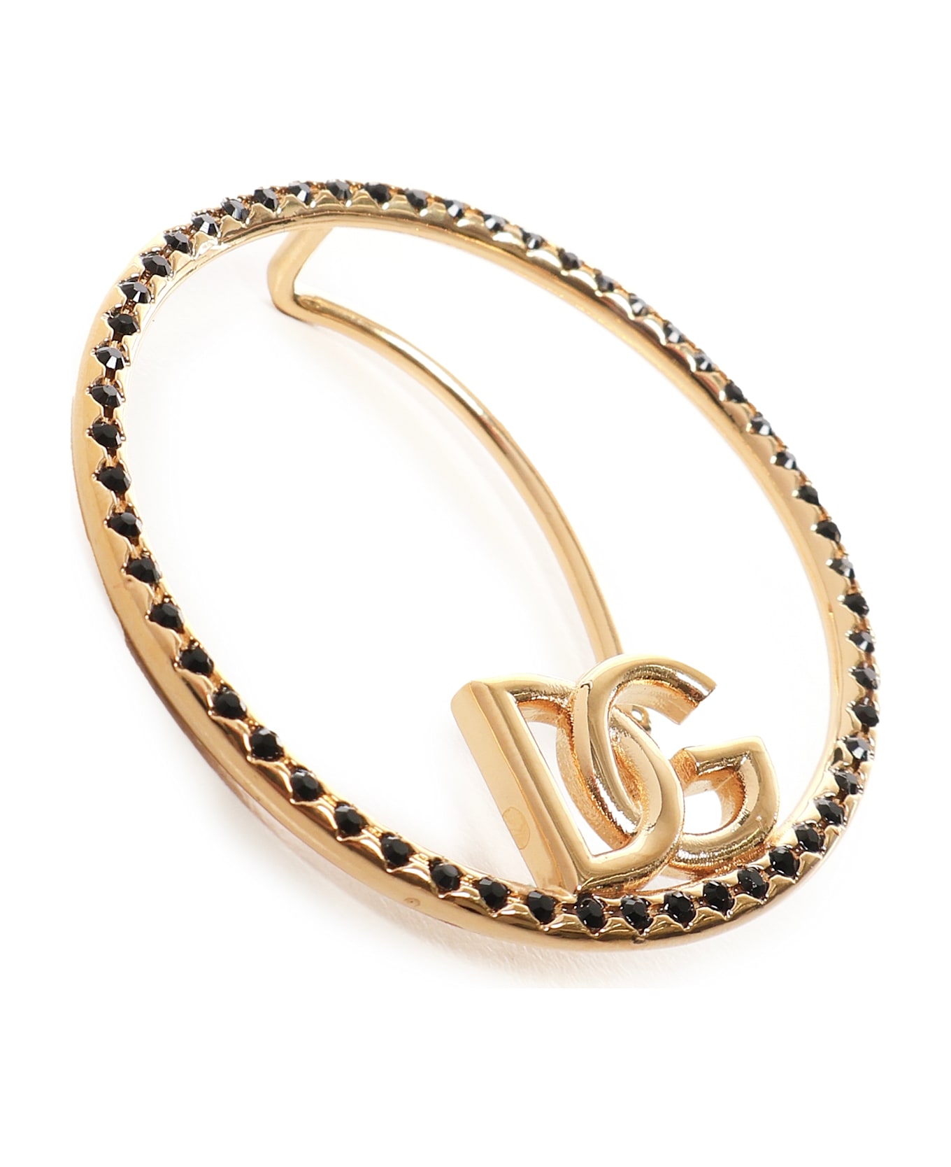 Dolce 
Gabbana Logo And Rhinestone Ear Cuff Earrings - Golden