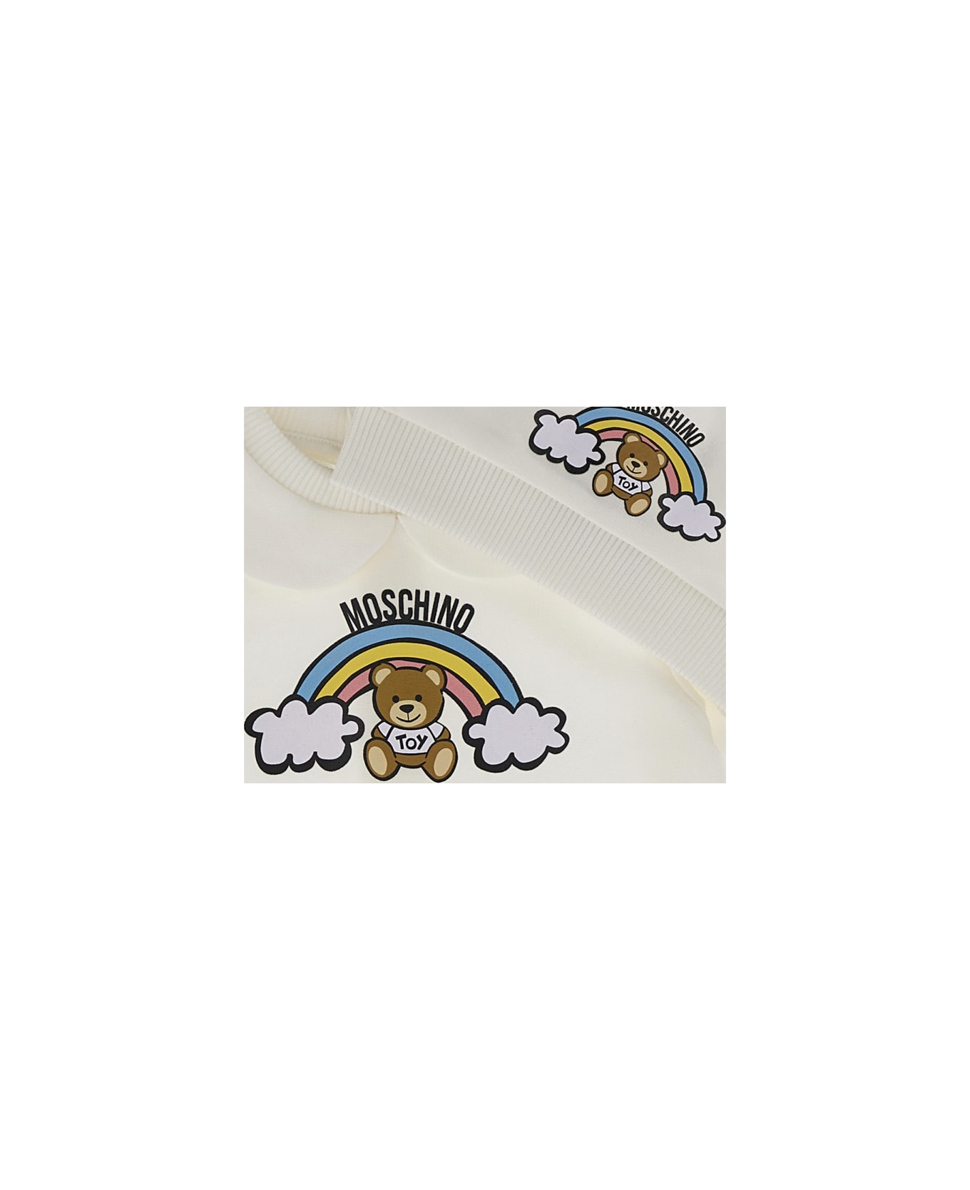 Moschino Romper Set With Hat - WHITE