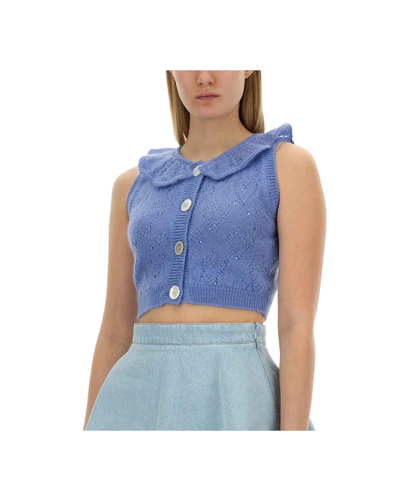 Alessandra Rich Knitted Tops. - AZURE