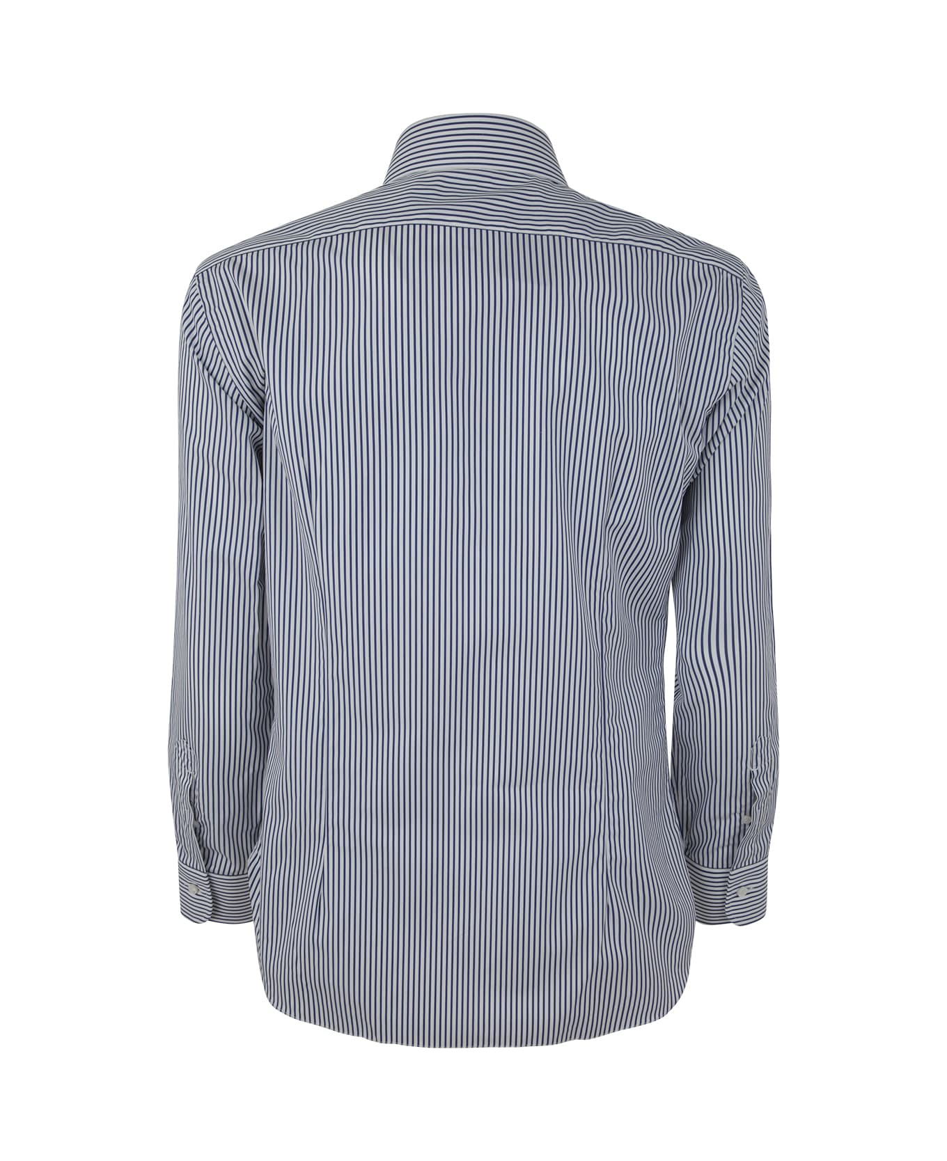 Barba Napoli Striped Shirt - White Blue