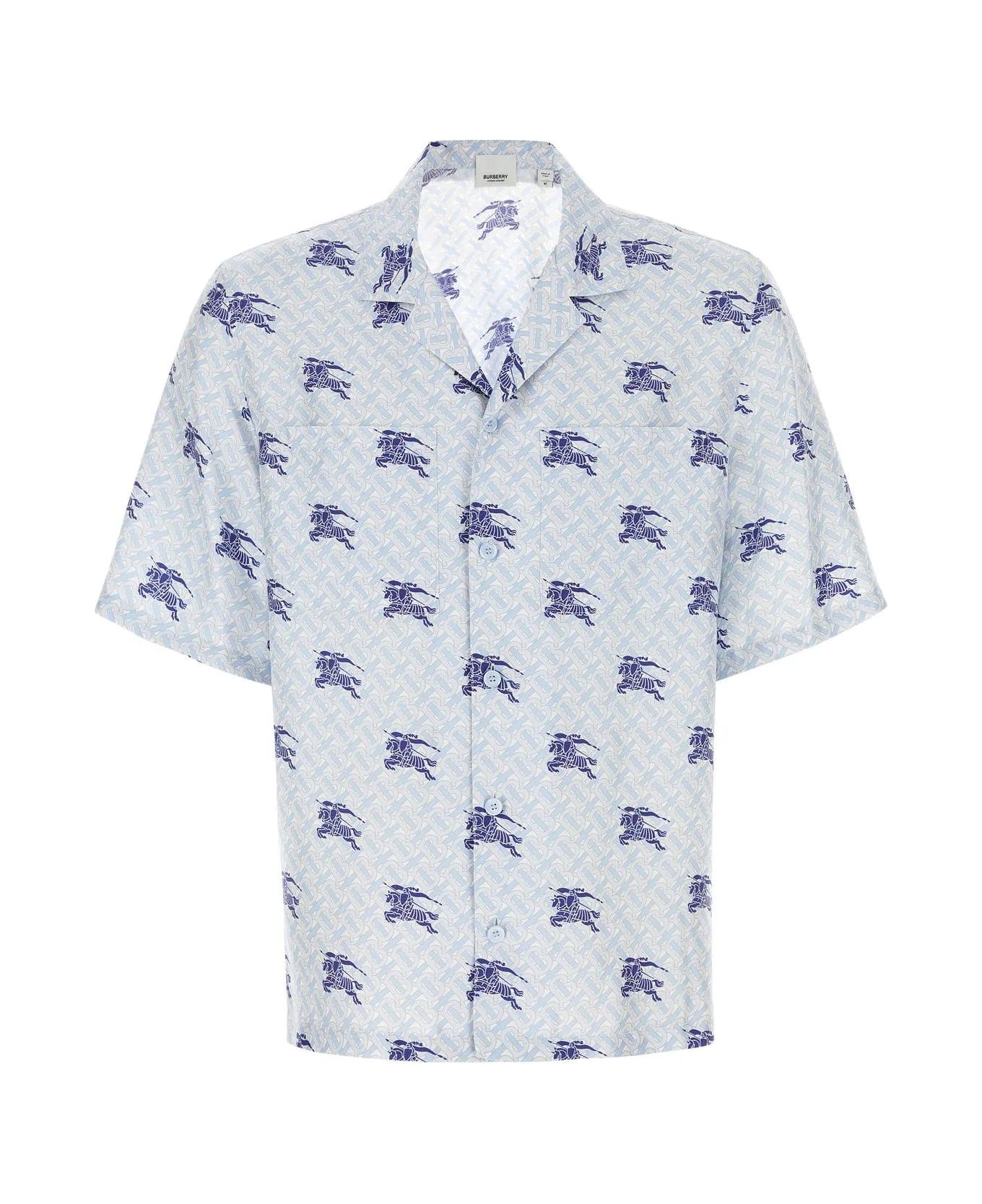 Burberry Printed Satin Pyjama Shirt - Blue シャツ