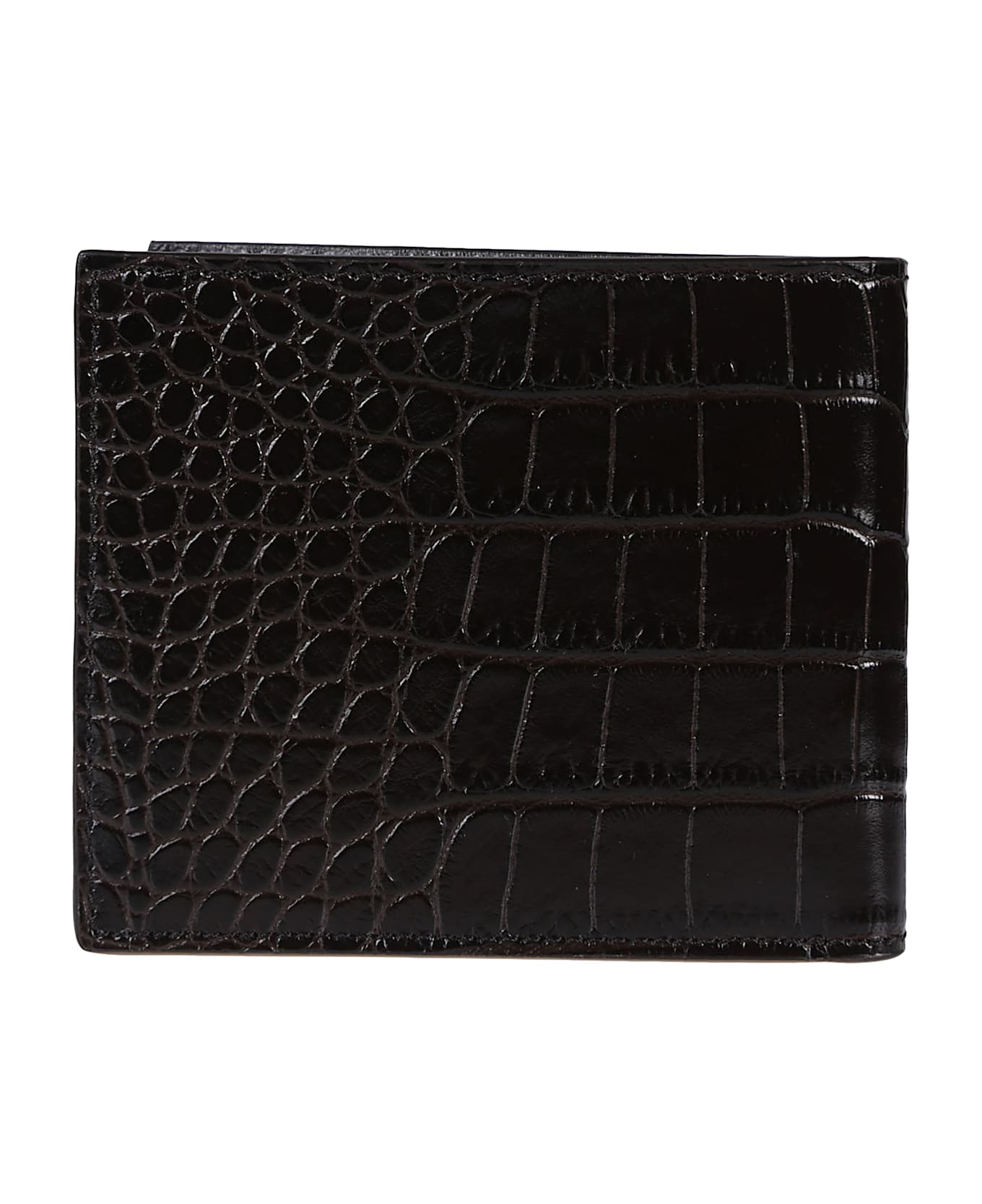 Tom Ford Crocodile Embossed Wallet - Ebony Brown