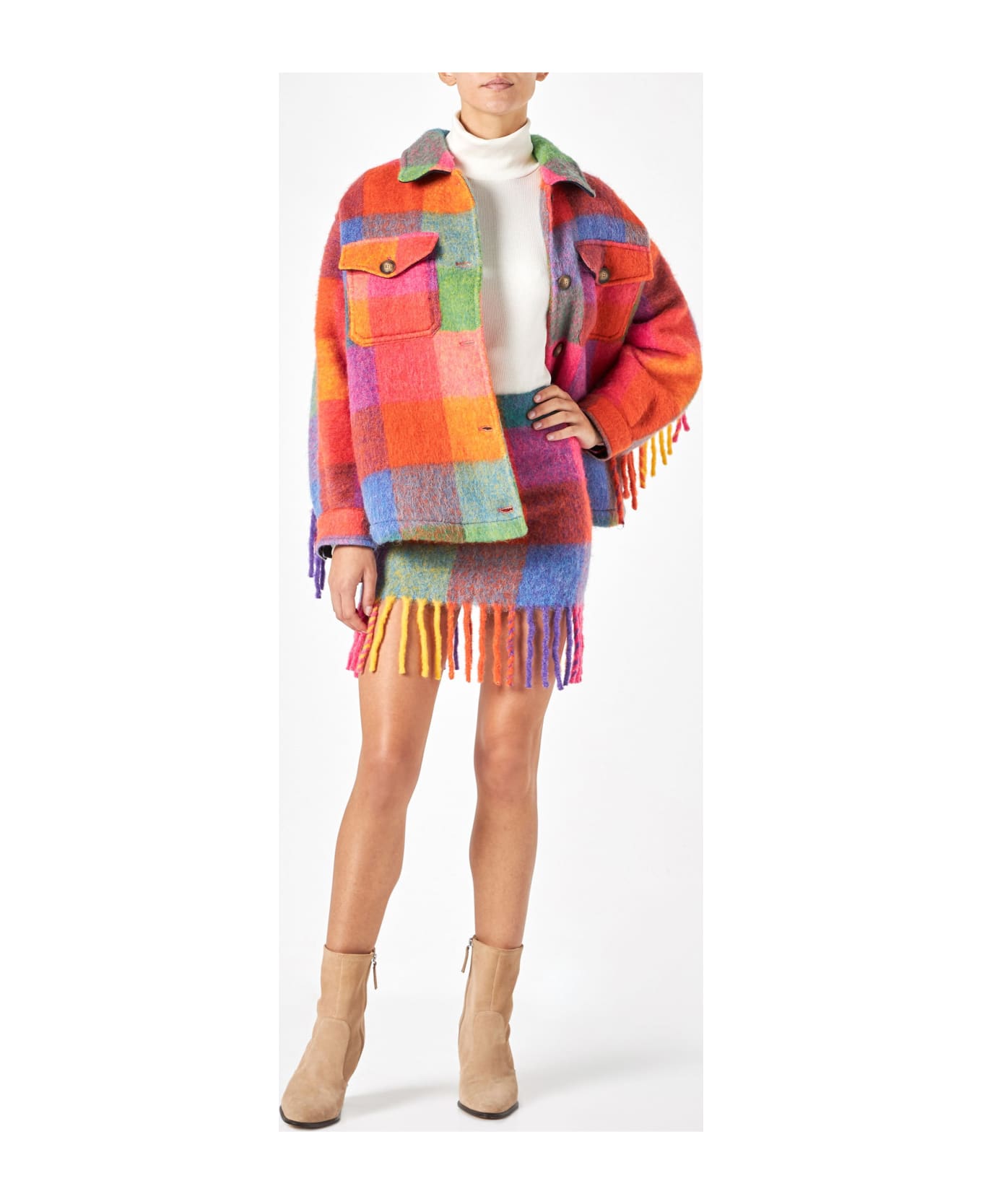 MC2 Saint Barth Woman Skirt With Fringes - MULTICOLOR
