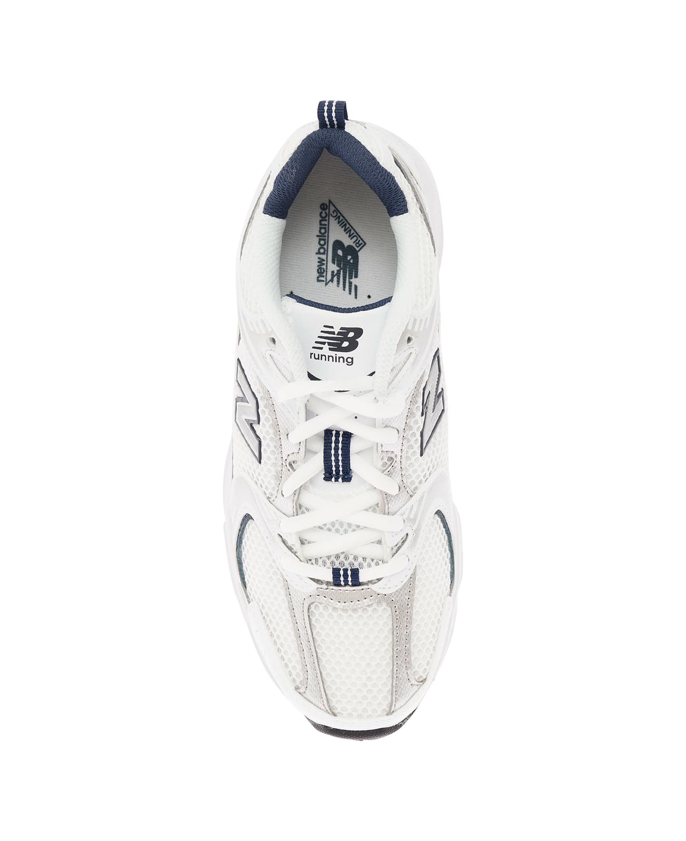 New Balance '530' White And Blue Low Top Sneakers With Logo Patch In Tech Fabric Woman - White