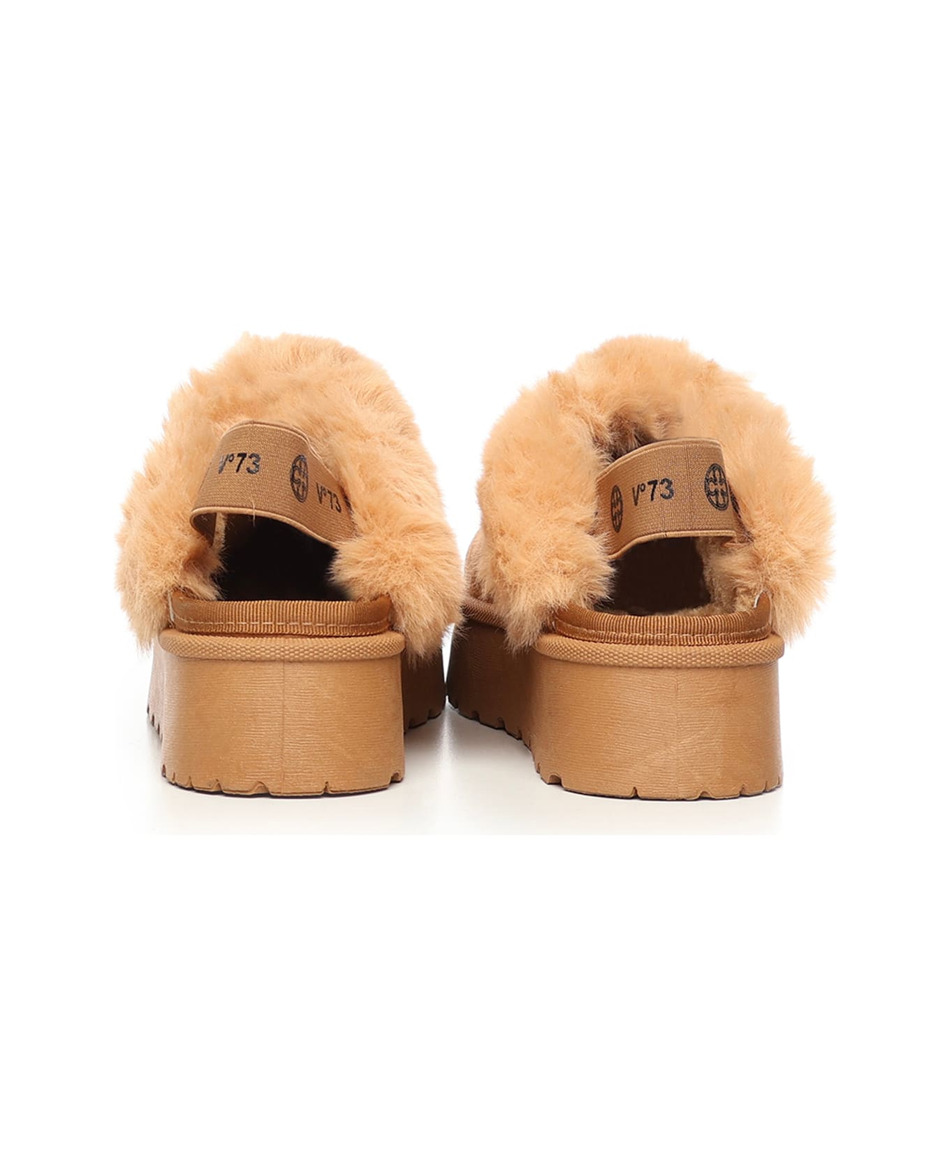 V73 Sophie Slippers With Logo - Brown