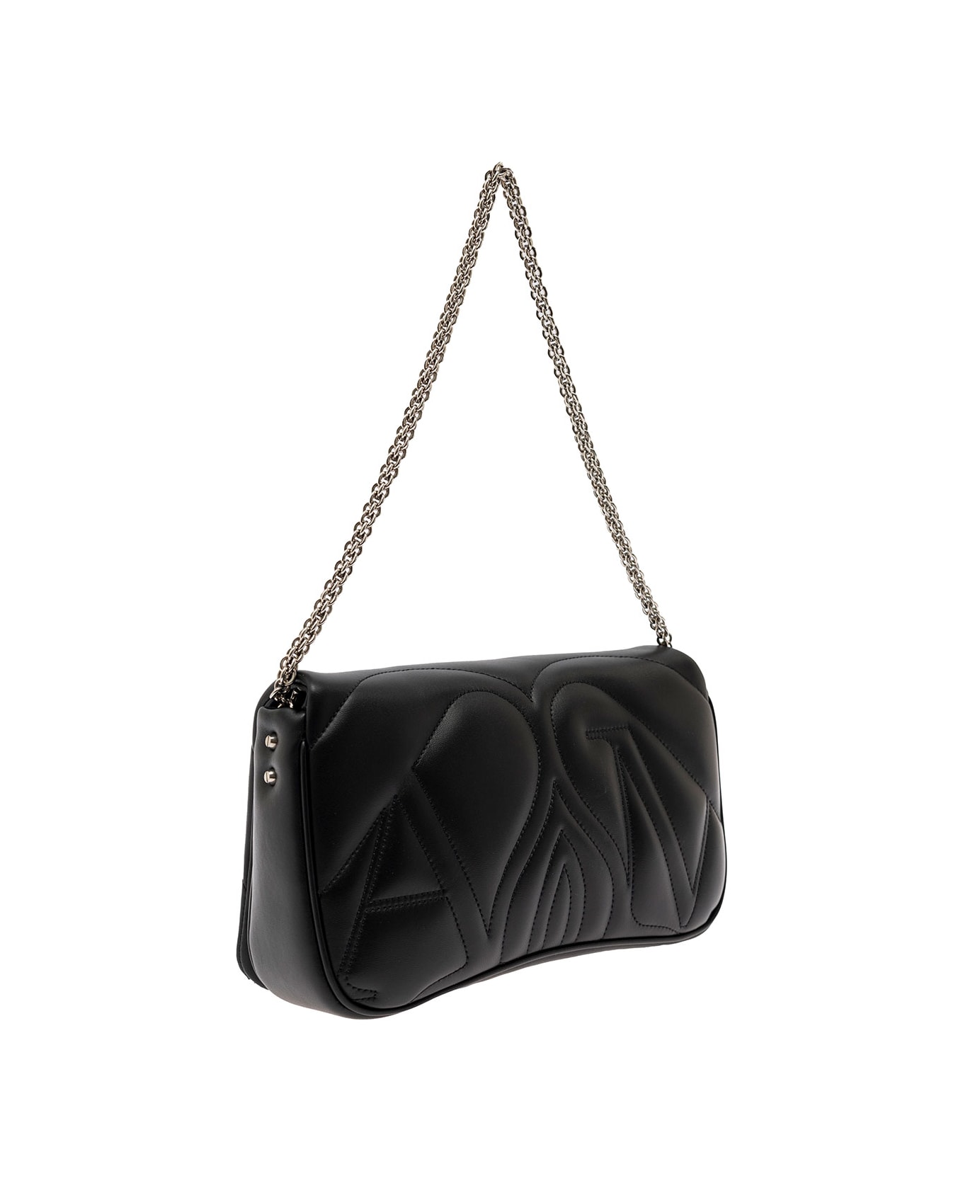 Alexander McQueen 'the Seal' Black Shoulder Bag With Seal Detail In Matelassé Leather Woman - Black