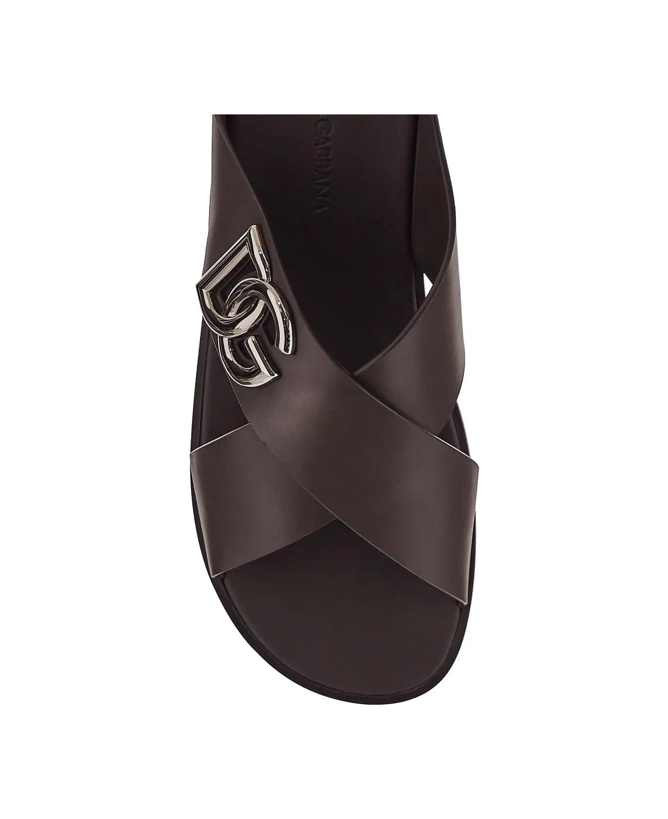 Dolce & Gabbana Leather Sandals - Brown