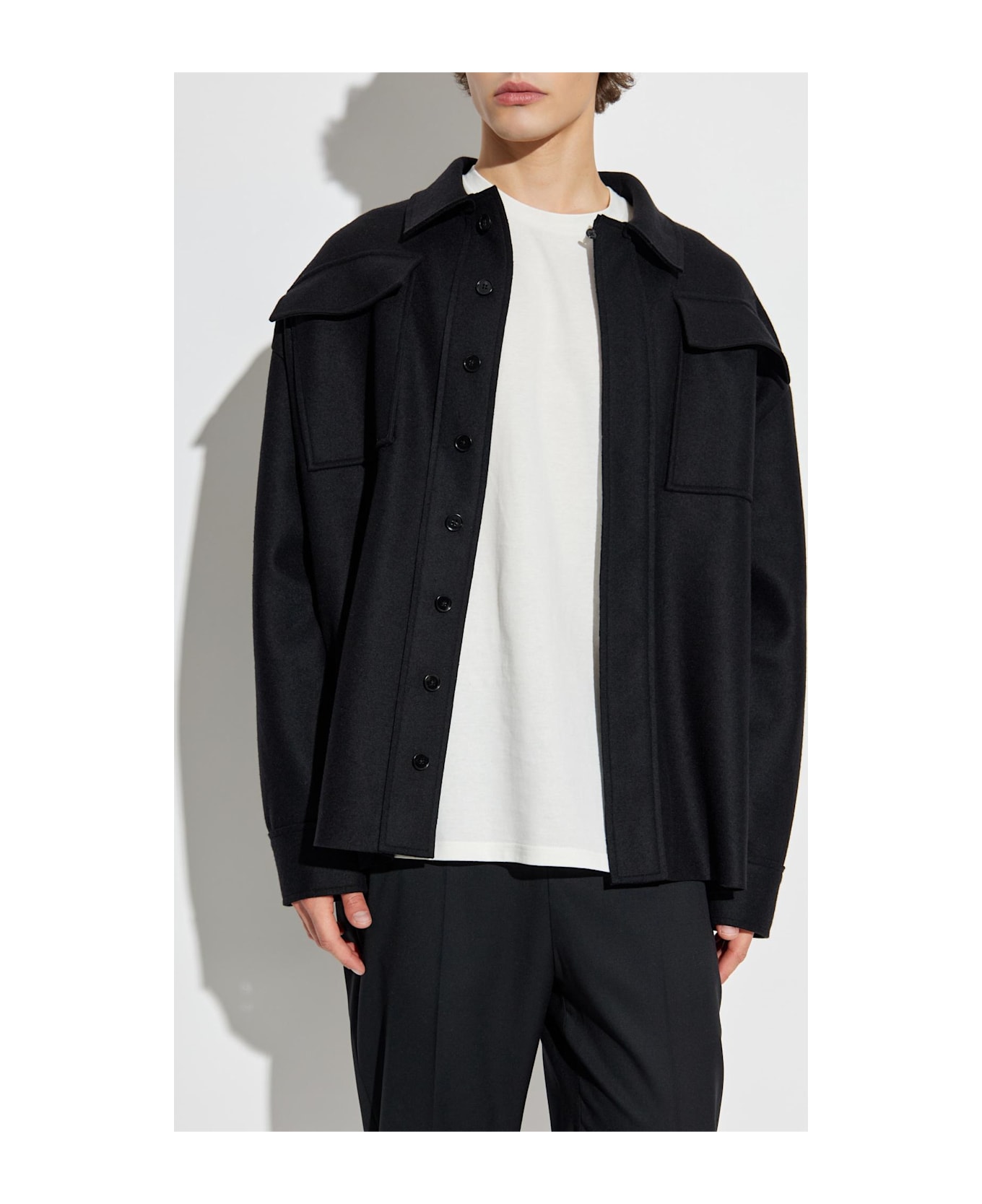 Jil Sander + Wool Shirt - BLACK