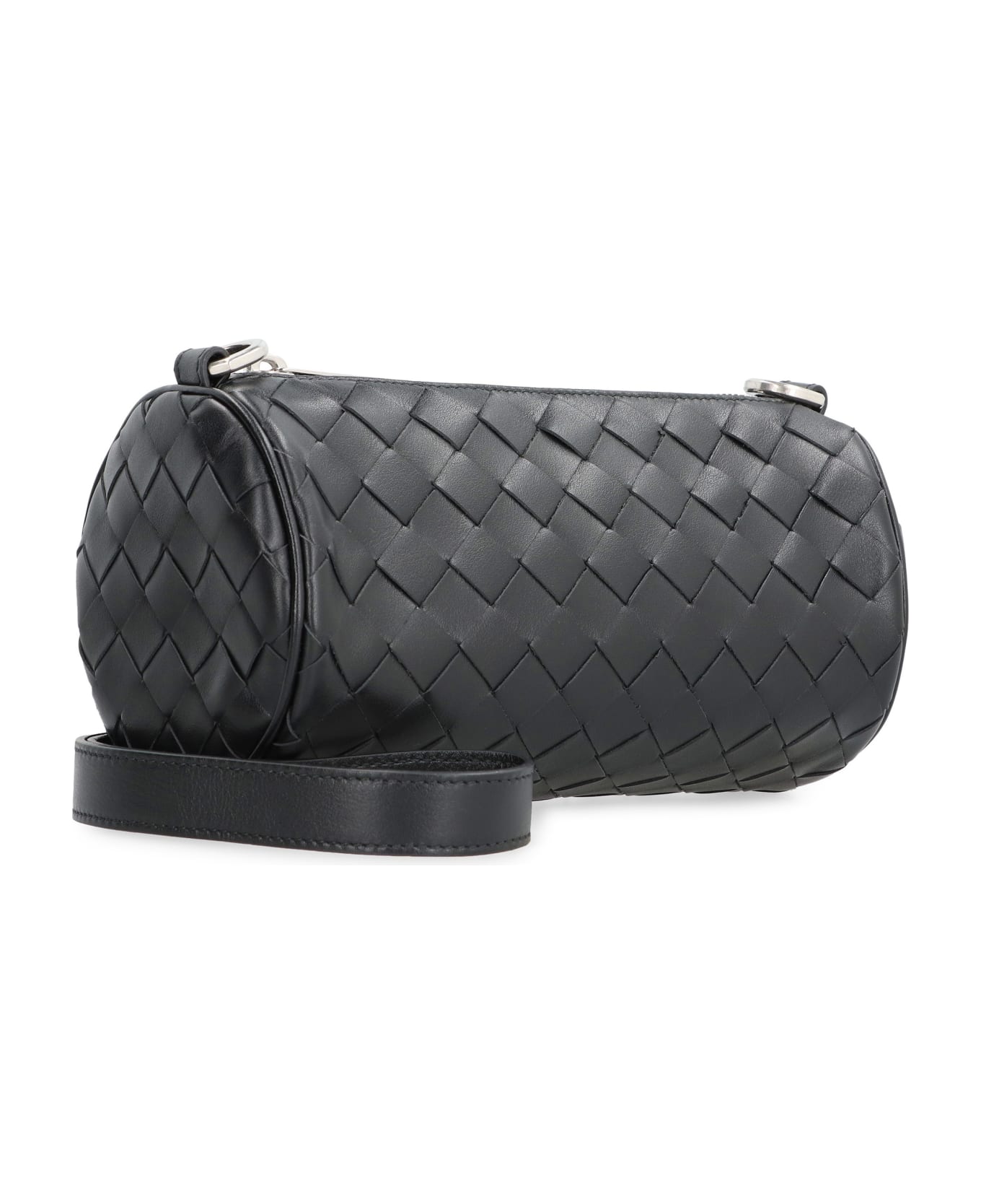 Bottega Veneta Barrel Leather Crossbody Bag - black