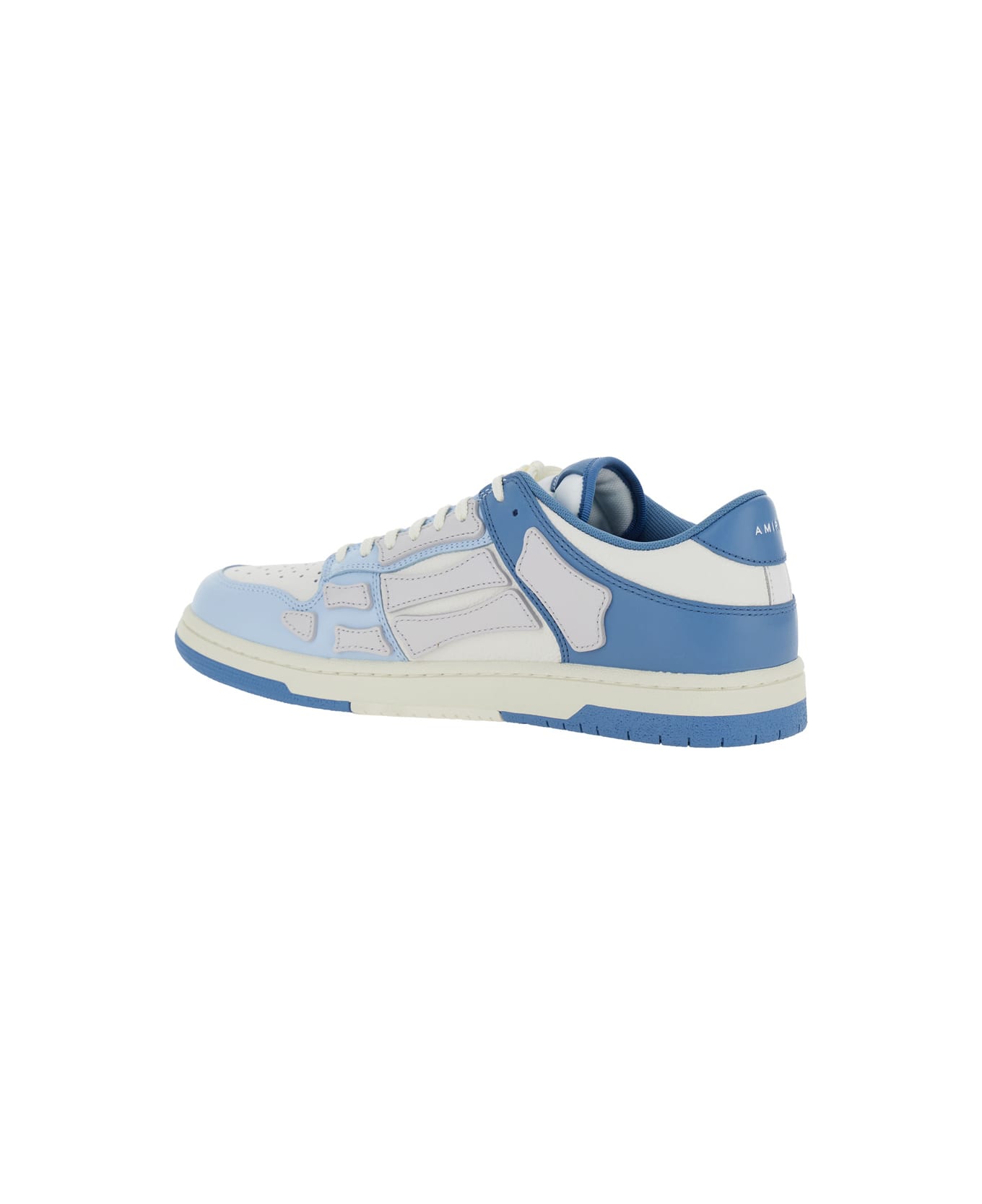 AMIRI 'skel Top Low' Light Blue And Blue Bi-color Sneakers With Skeleton Patch In Leather Man - Light blue