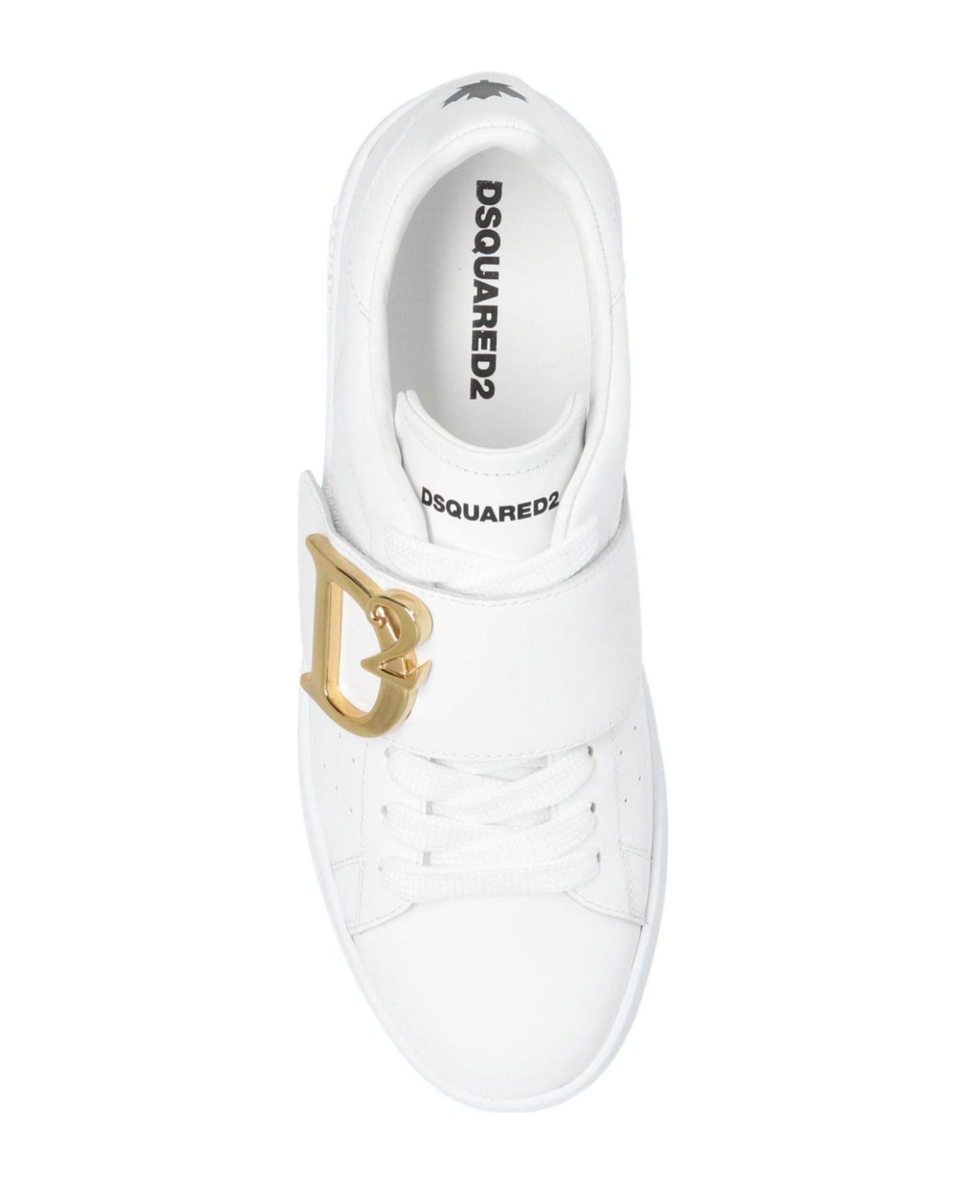 Dsquared2 Logo-plaque Round Toe Sneakers - White