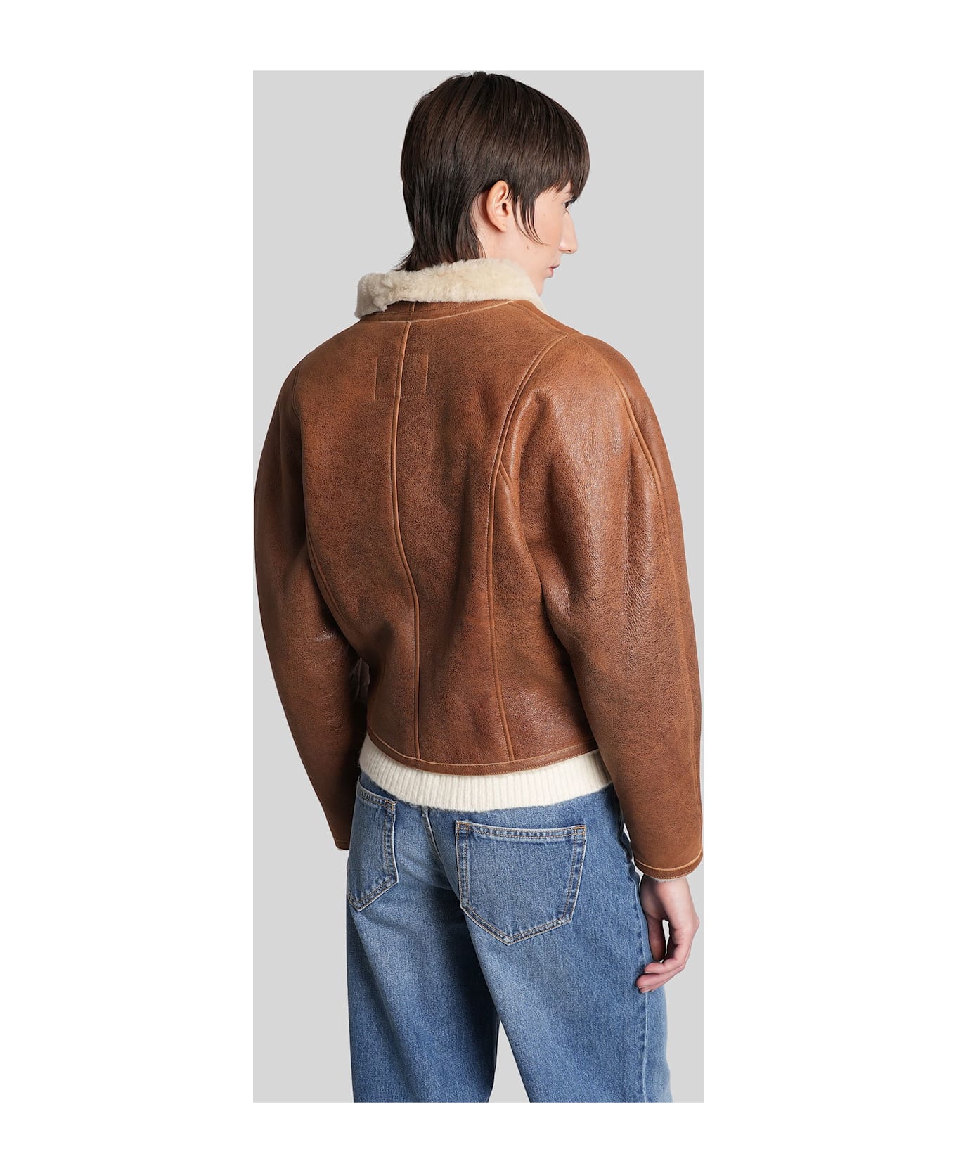 Isabel Marant Blondine Leather Jacket In Brown Leather - brown