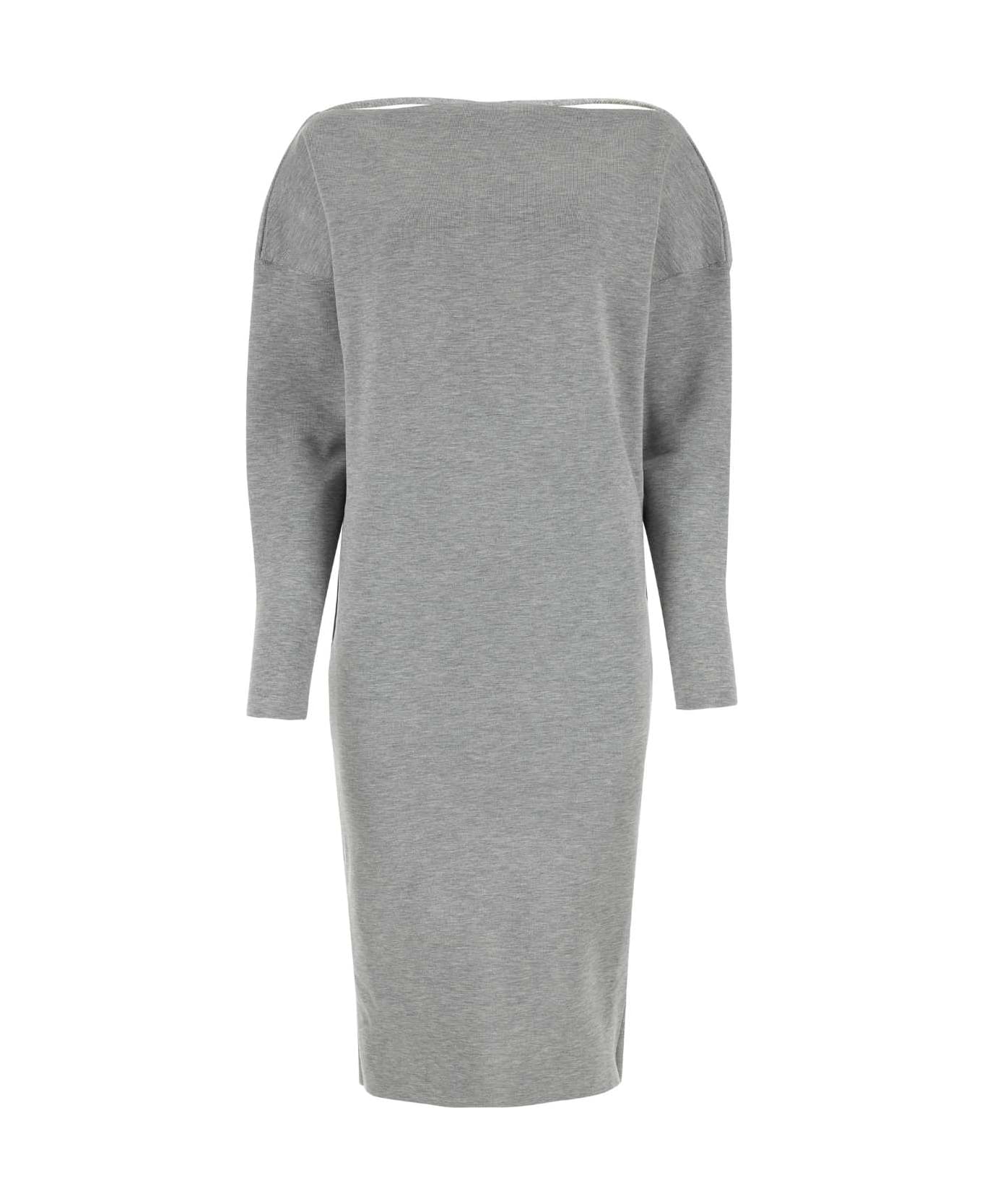 Gucci Grey Stretch Wool Blend Dress - LIGHTGREYMELANGE