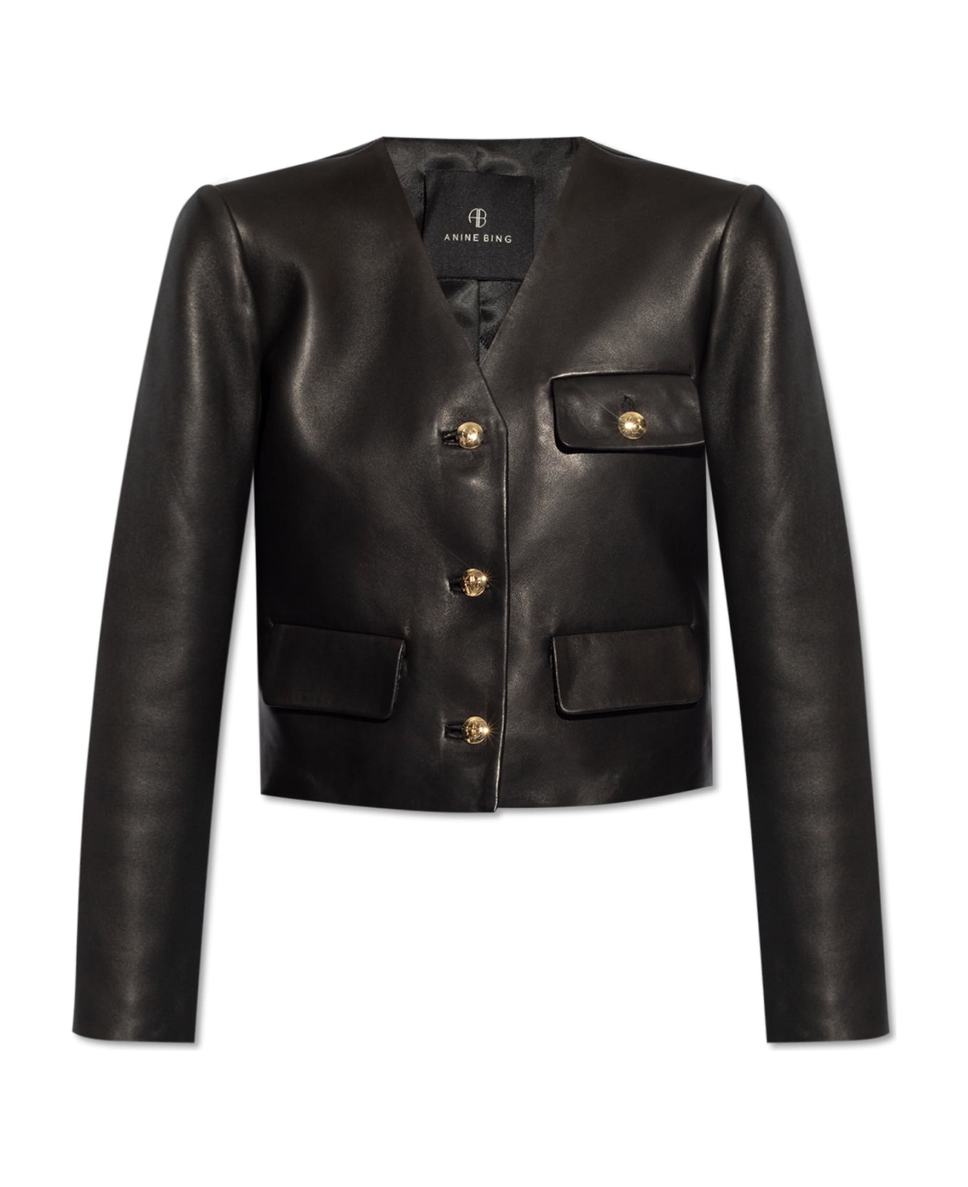 Anine Bing 'cara' Leather Jacket - BLACK ジャケット