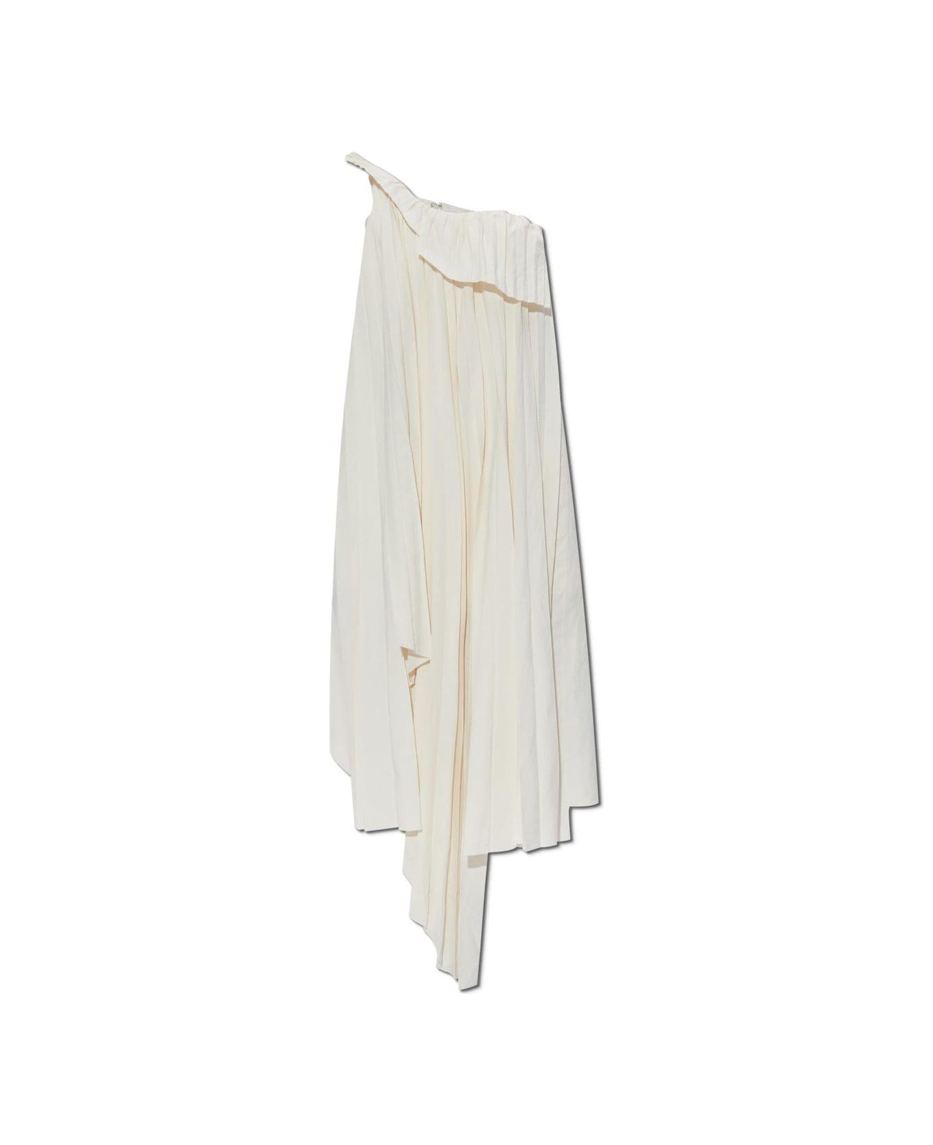 Alexander McQueen Pleated Off-shoulder Dress - IVORY