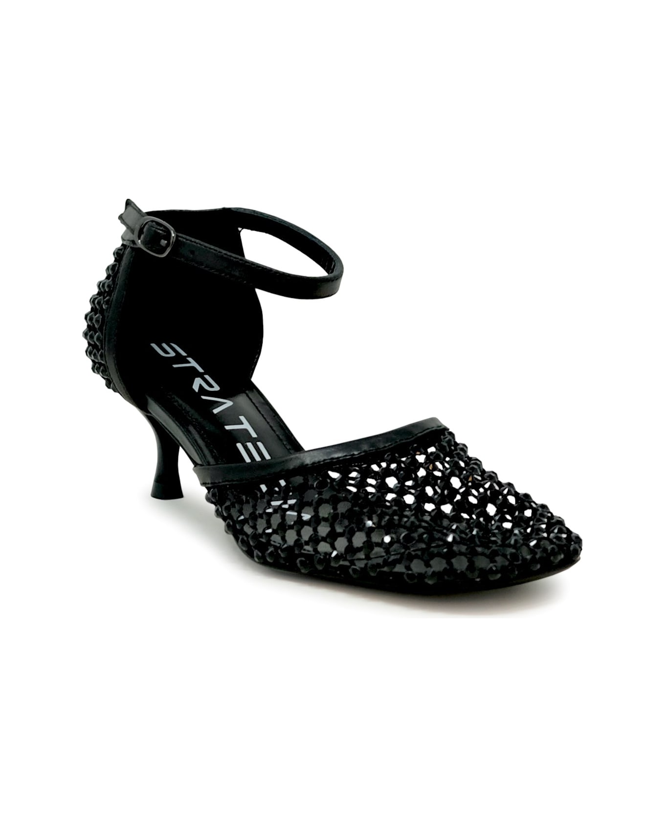Elena Iachi Leather/glitter Sandals - BLACK