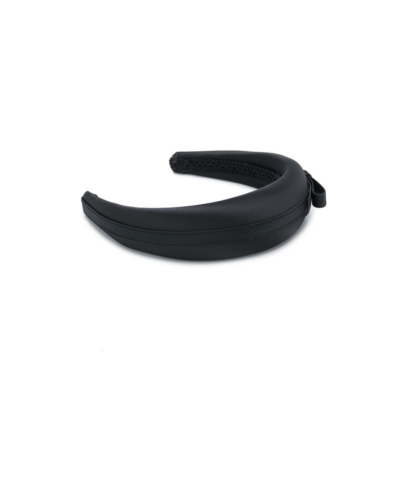 RED Valentino Black Satin Headband With Bow - Black