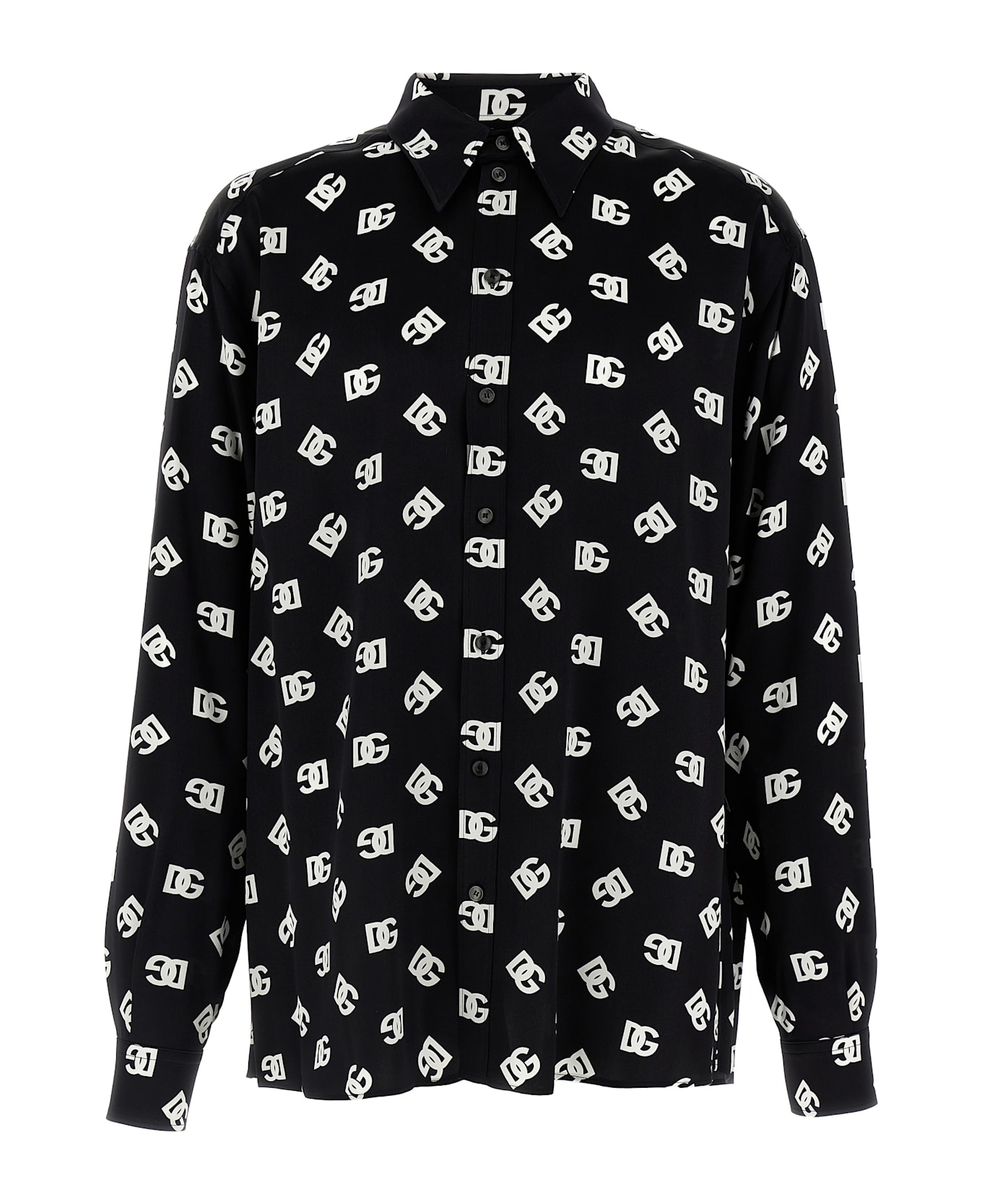 Dolce 
Gabbana Satin Logo Shirt - White/Black