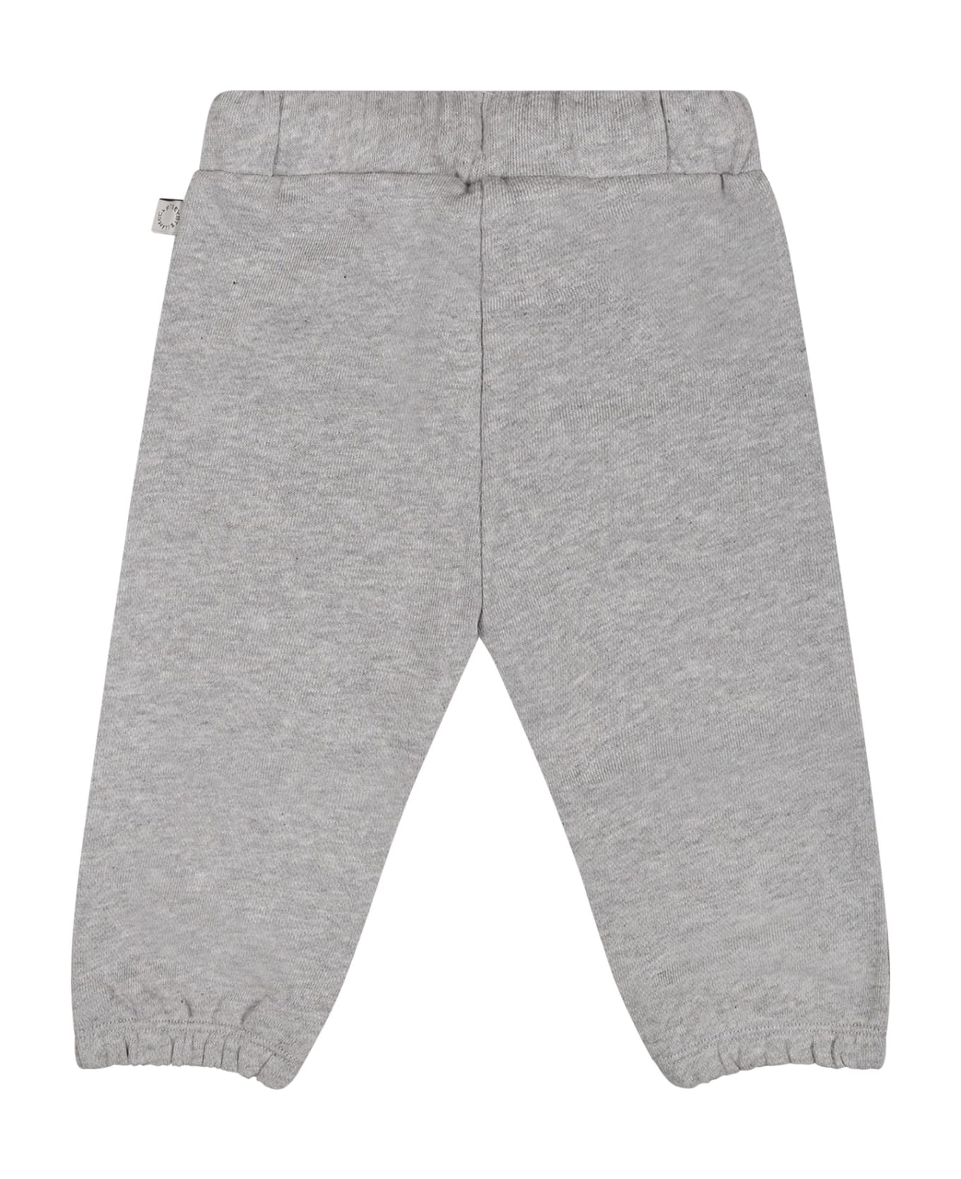 Stella McCartney Kids Grey Trousers For Baby Boy With Hamburger Print - Grey